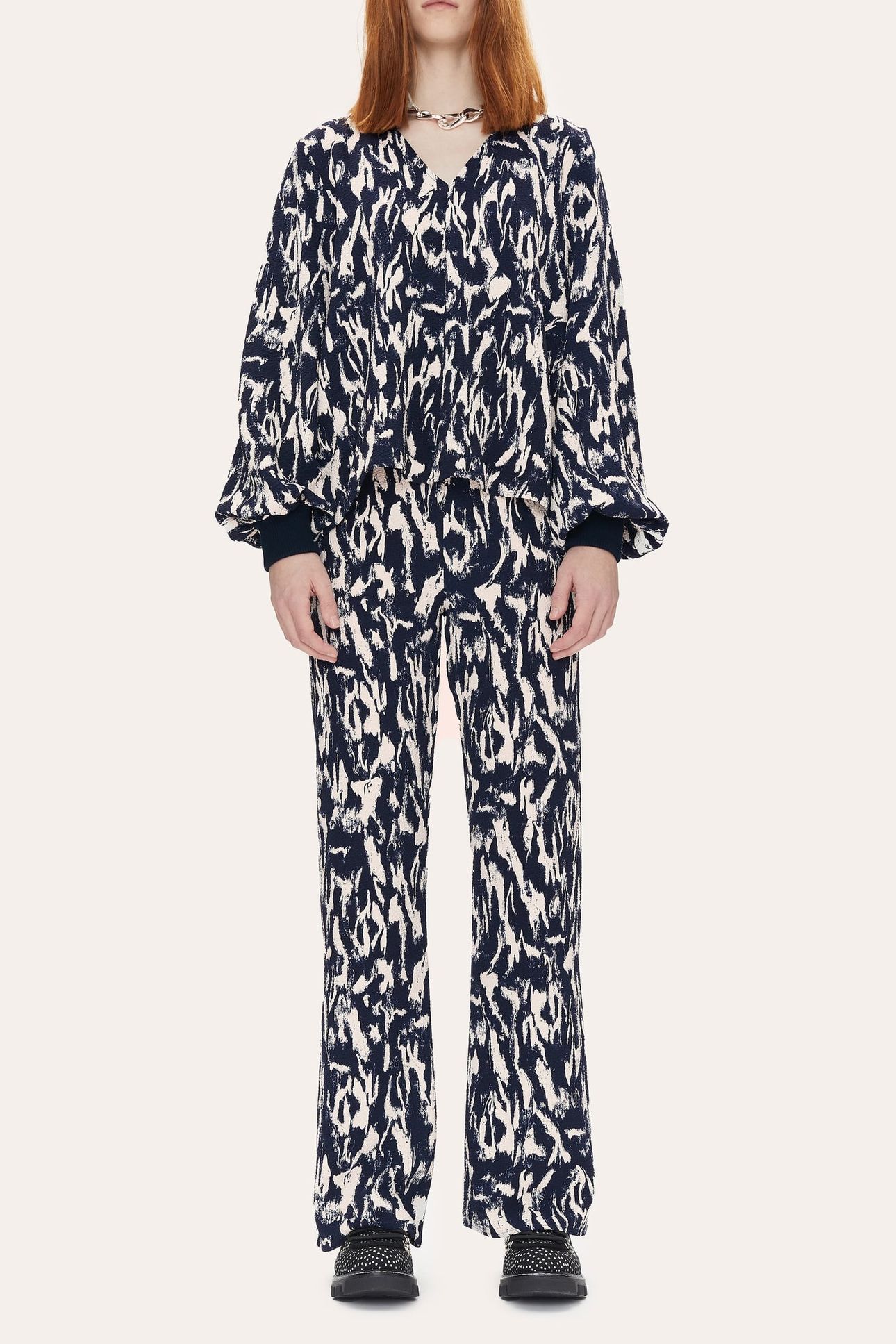 AIDEN PANTS NAVY ABSTRACT LANDSCAPE 1