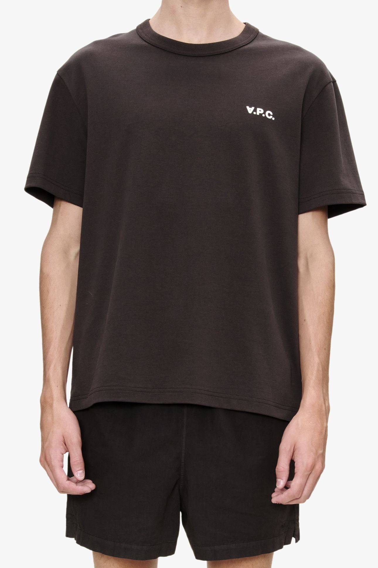 UNISEX T-SHIRT BOXY SMALL BROWN/ECRU 1