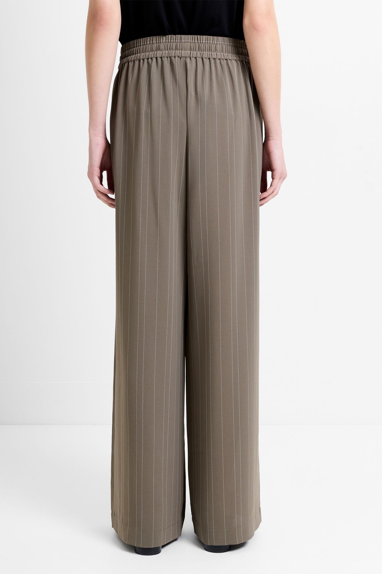 ERMA PINSTRIPE WIDE LEG TROUSE VINTAGE KHAKI/WHITE 3