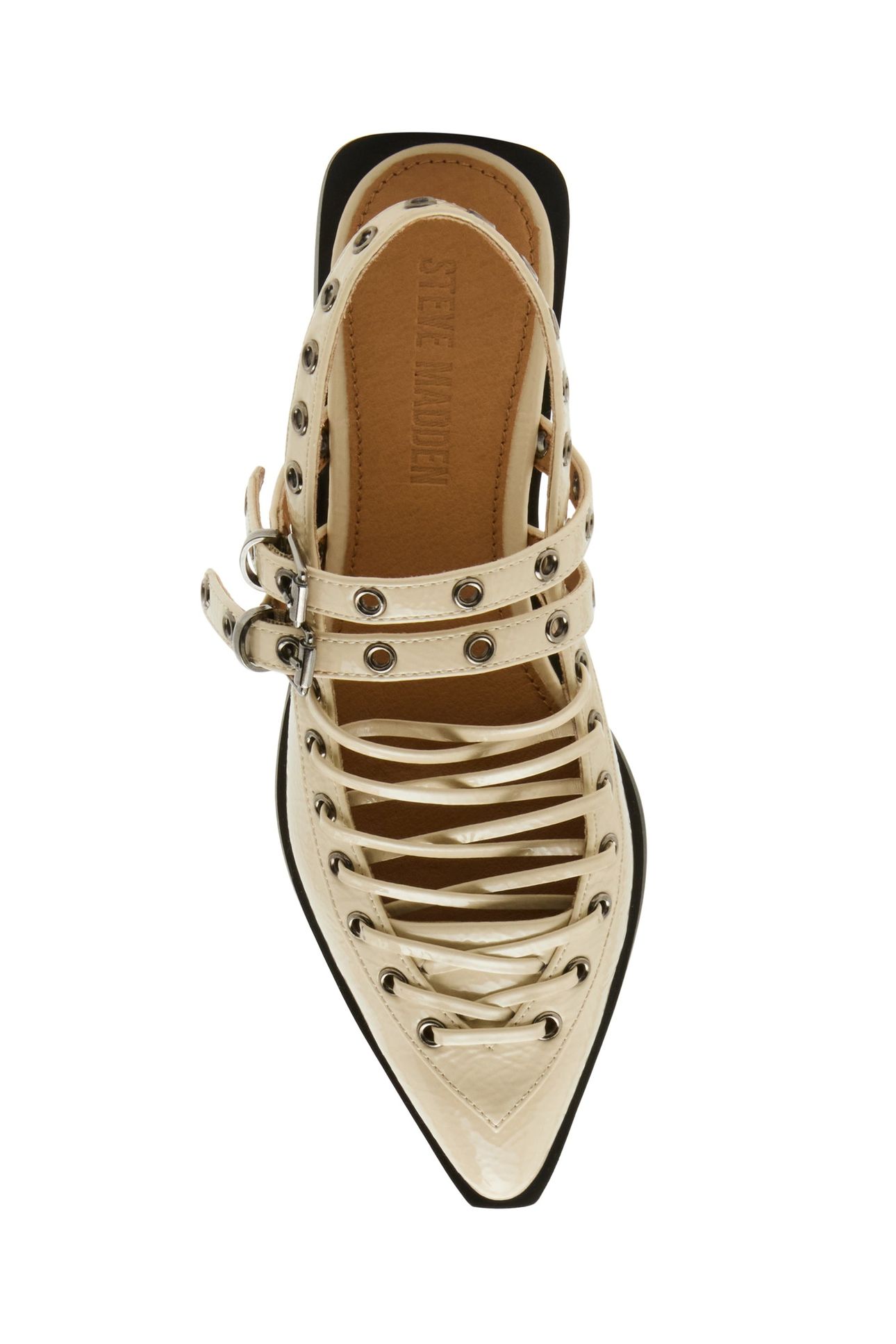 GALANTI FLAT SHOES BONE PATENT 7
