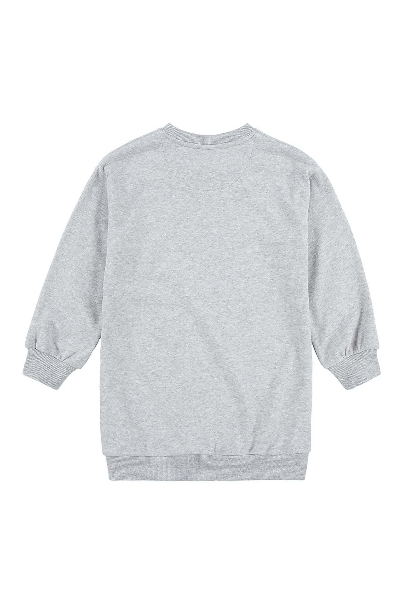 GIRLS CREWNECK SWEATSHIRT DRESS GRAY HEATHER 2