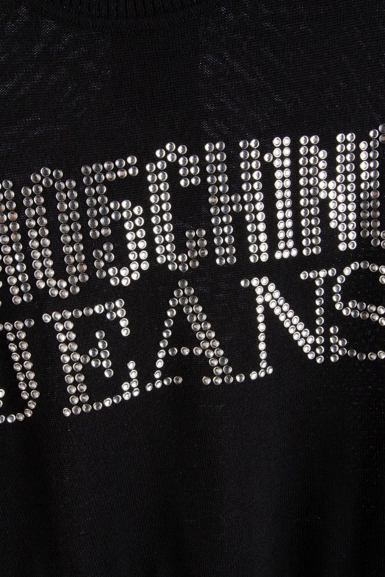 WOOL BLEND PULLOVER RHINESTONE LOGO BLACK 4
