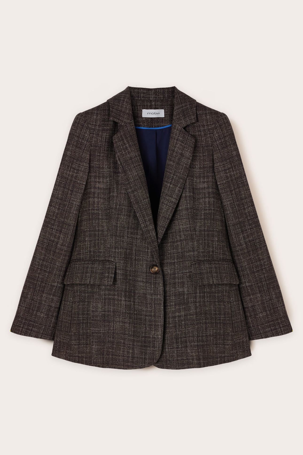 SINGLE-BREASTED YARN-DYED BLAZER GREY 4
