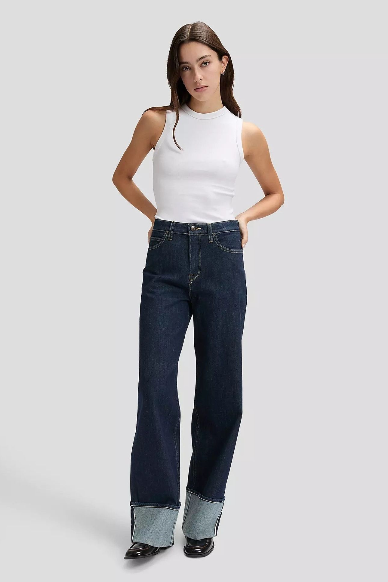 STELLA - XION - HIGH WAIST WIDE LEG DARK BLUE 2