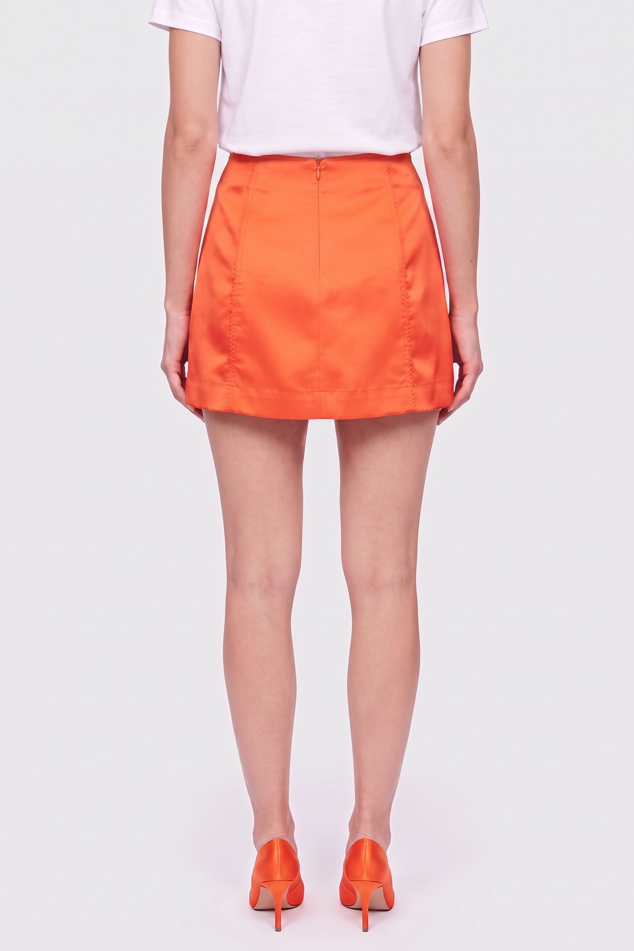 JENTE SATIN SKIRT ORANGE 2