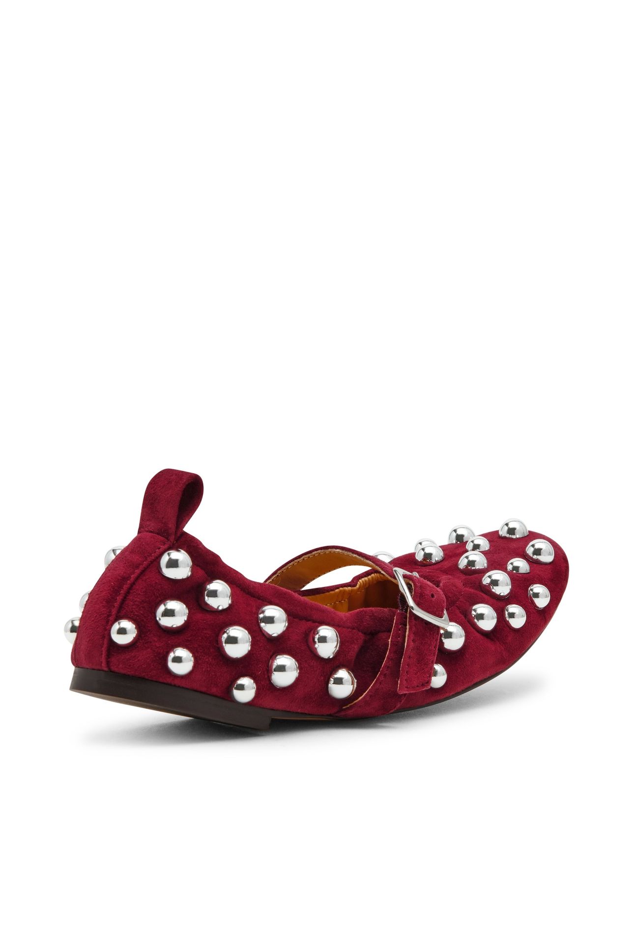 SUNRAYS FLAT SHOES BURGUNDY SUEDE 3