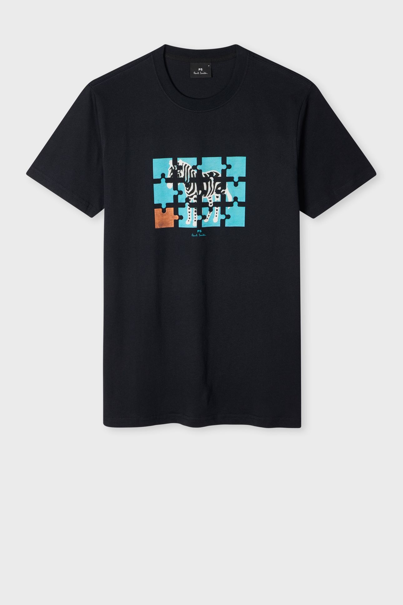 MENS SLIM FIT T SHIRT JIGSAW ZEBRA VERY DARK NAVY 1
