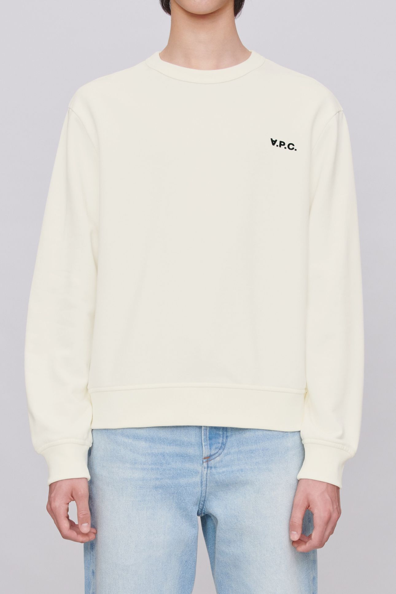 UNISEX SWEATSHIRT BOXY SMALL WHITE/GREEN 1