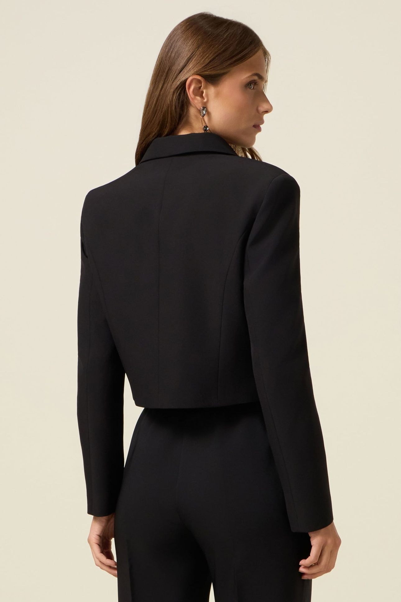 DOUBLE-BREASTED CROPPED BLAZER BLACK 2