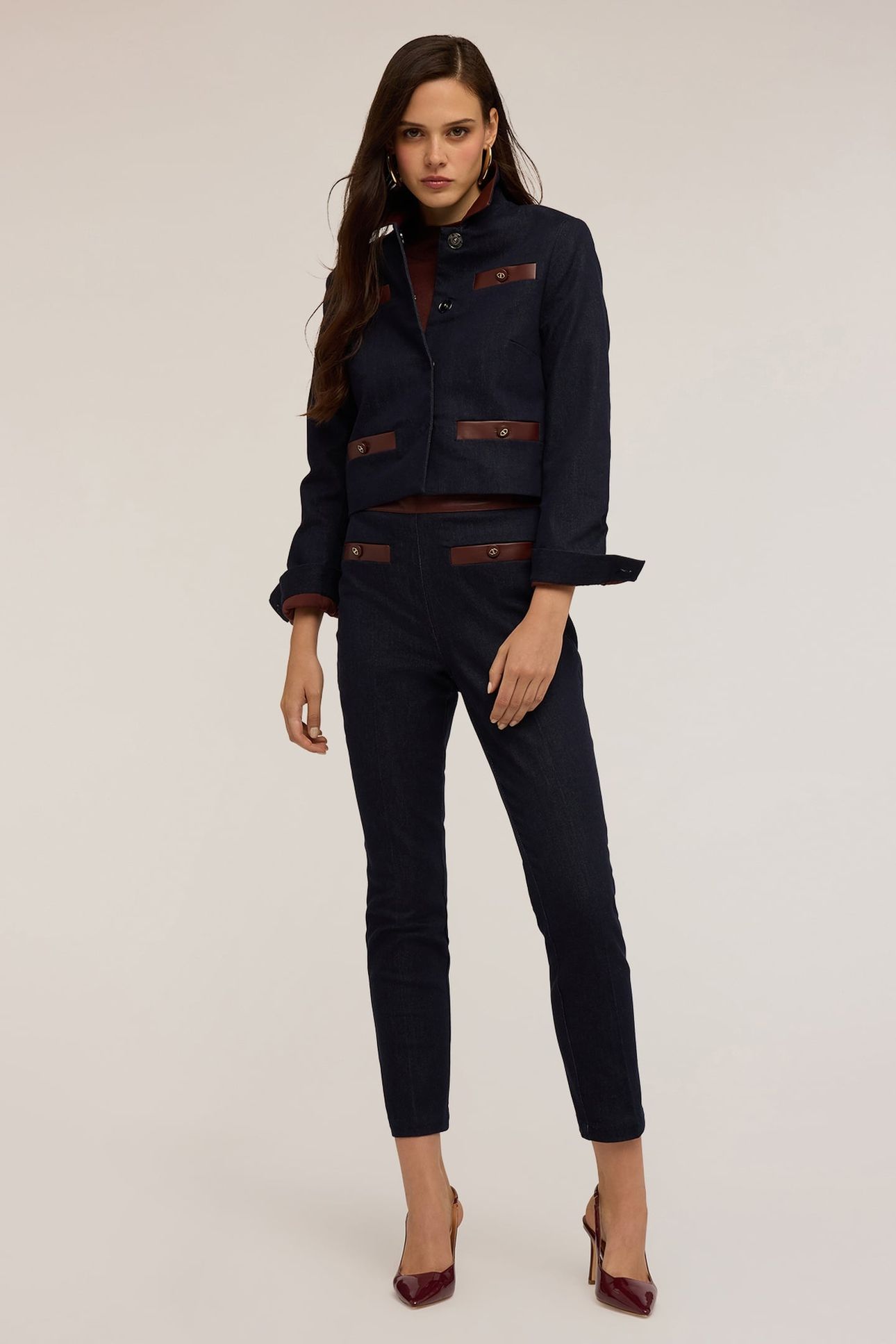 SKINNY JEANS WITH INSERTS BLUE 1