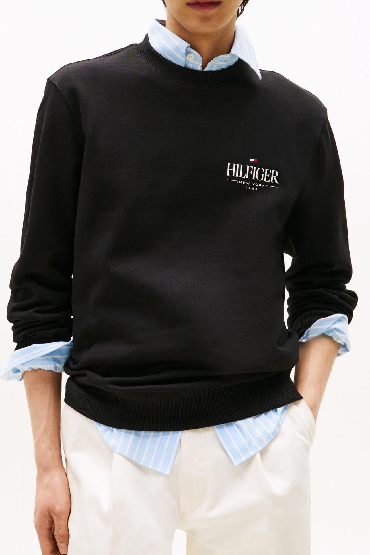 HILFIGER STACKED SWEATSHIRT BLACK 1