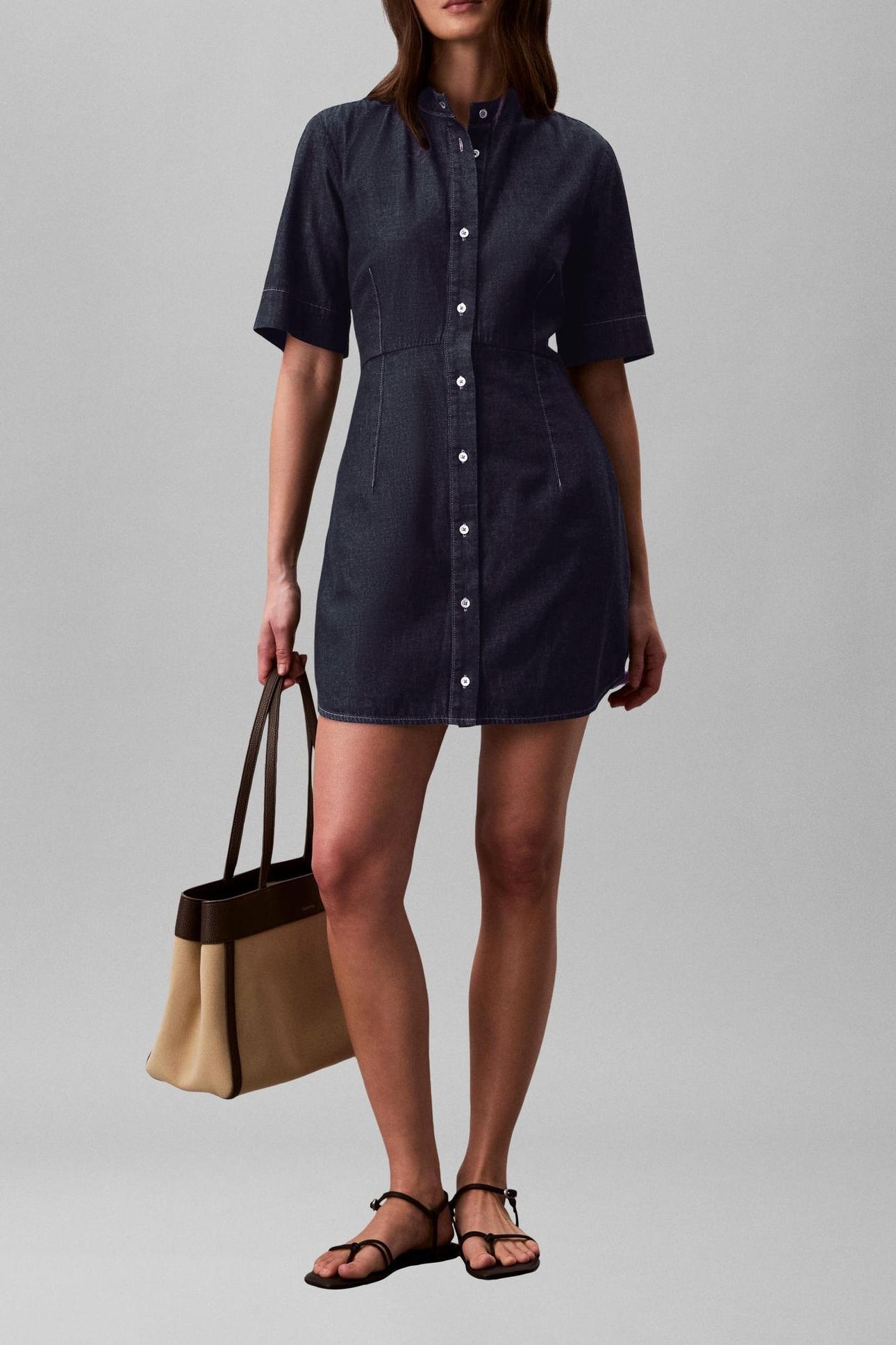 SHORT SLEEVE SHIRT DRESS RINSE 3