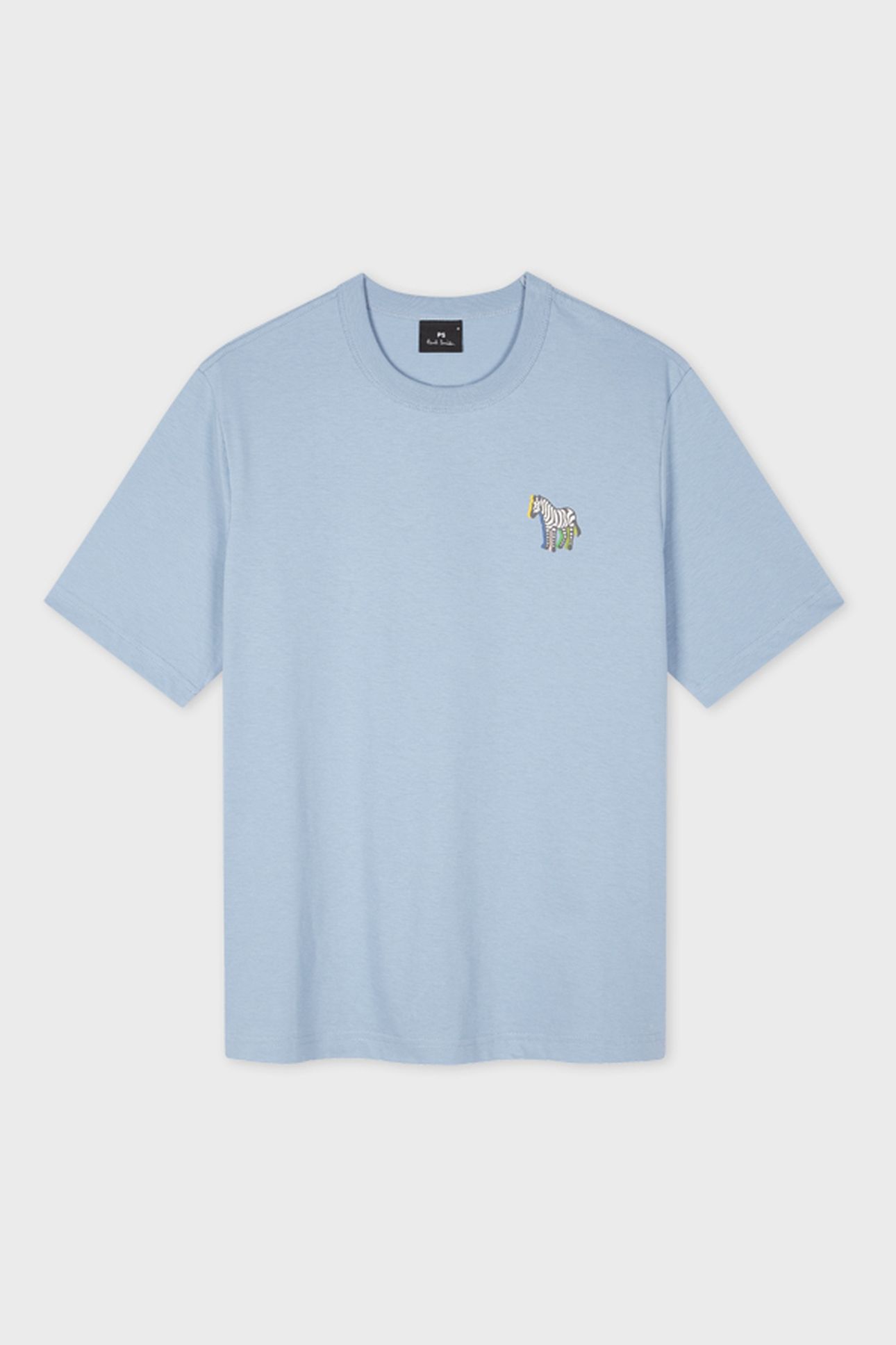 MENS REG FIT SS T SHIRT ZEBRA PUFF LIGHT BLUE 5