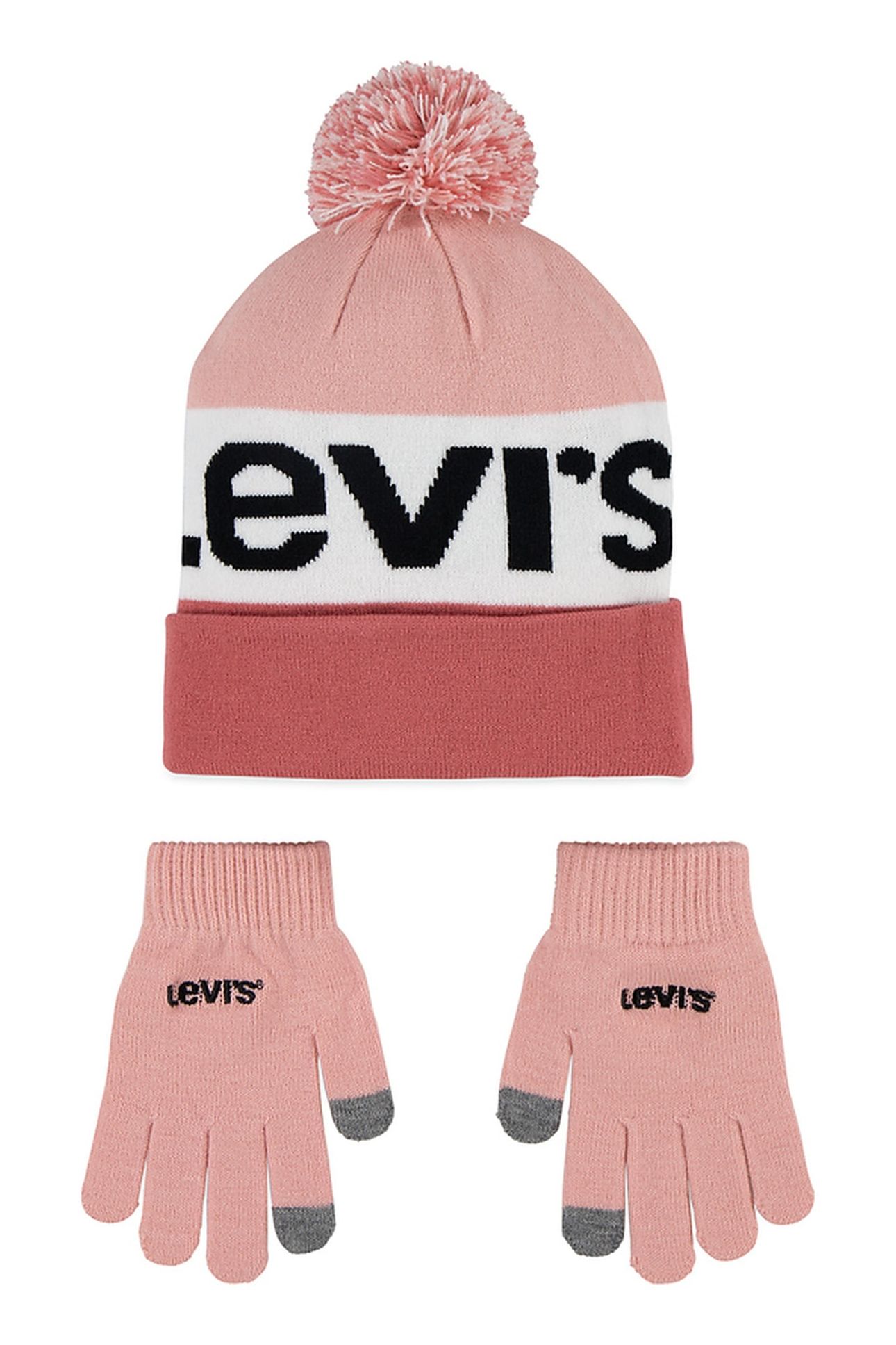 UNISEX LAN BEANIE AND GLOVE SET RAPTURE ROSE 1