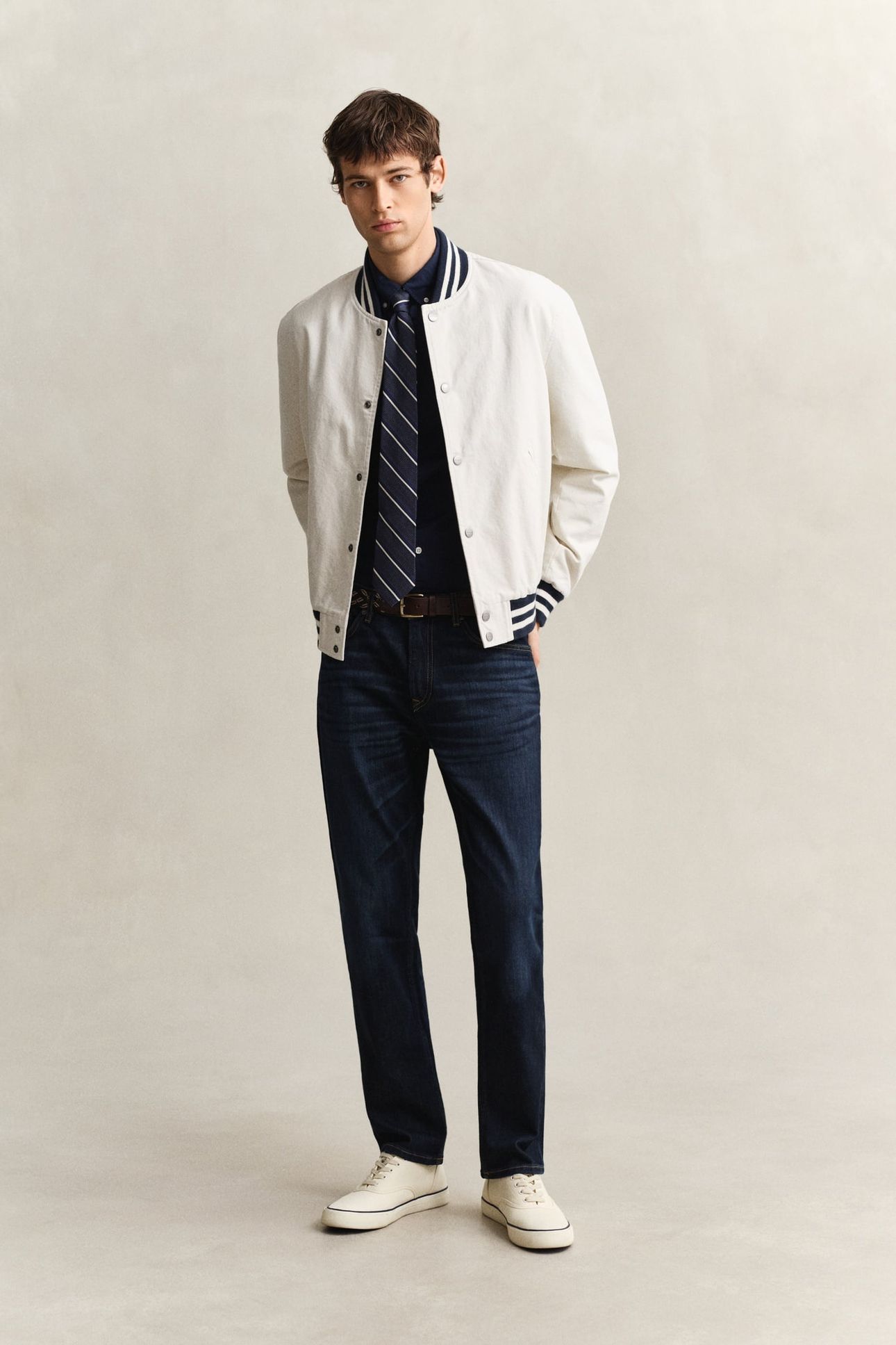 SLIM CLASSIC POPLIN SHIRT MARINE 5