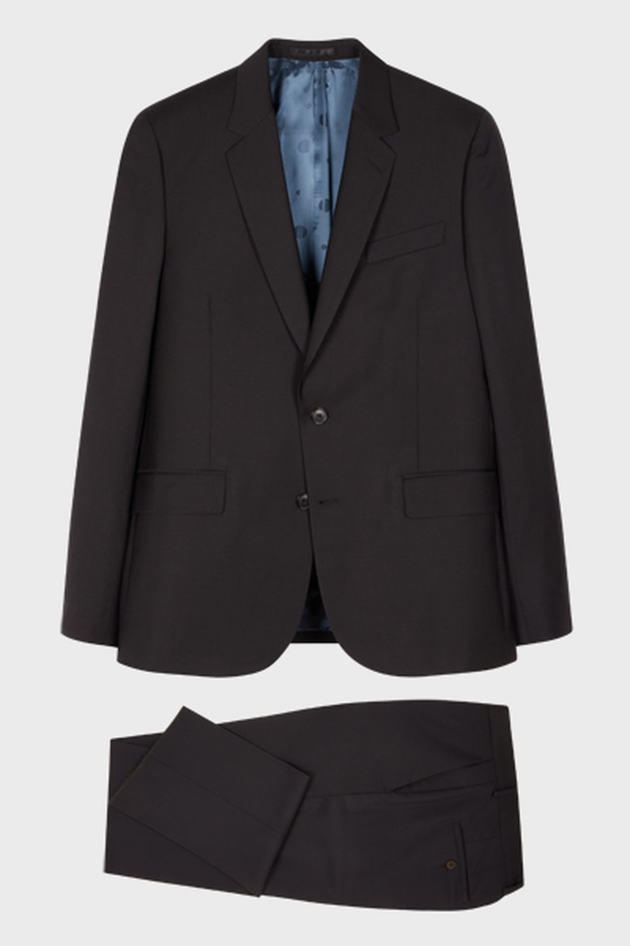 MENS TAILORED FIT 2 BUTTON SUIT BLACK 3
