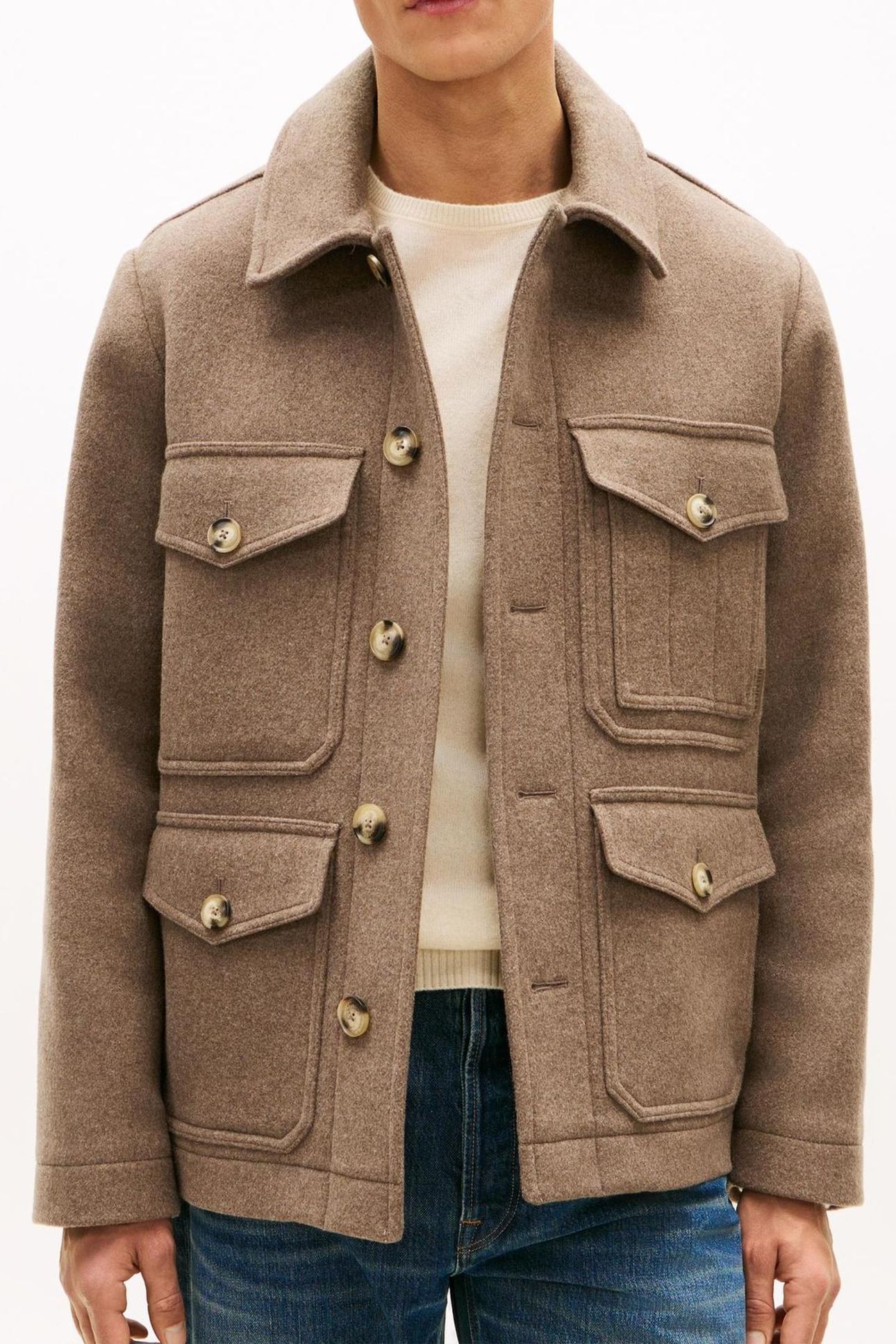 WOOL 4PKT JACKET COASTAL TAUPE 3