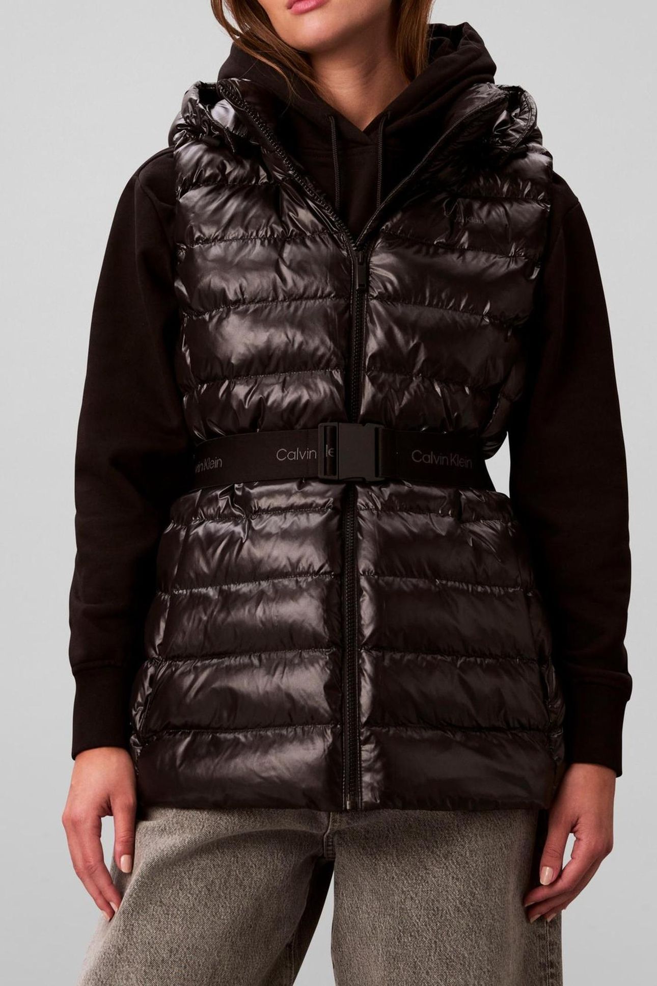 BELTED LIGHTWEIGHT VEST BLACK 1