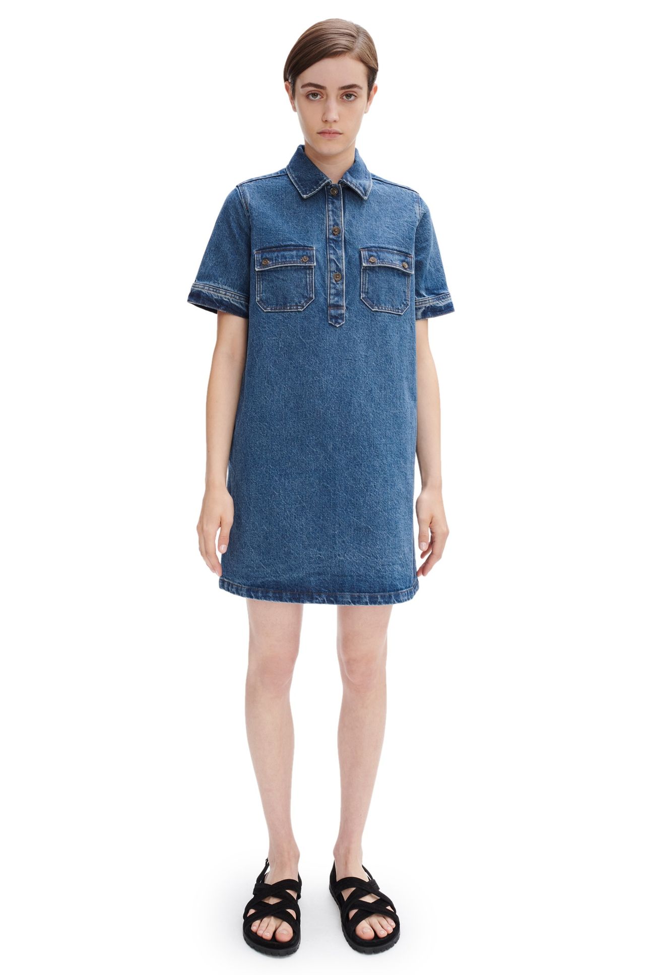 DRESS BERANGERE WASHED INDIGO 1