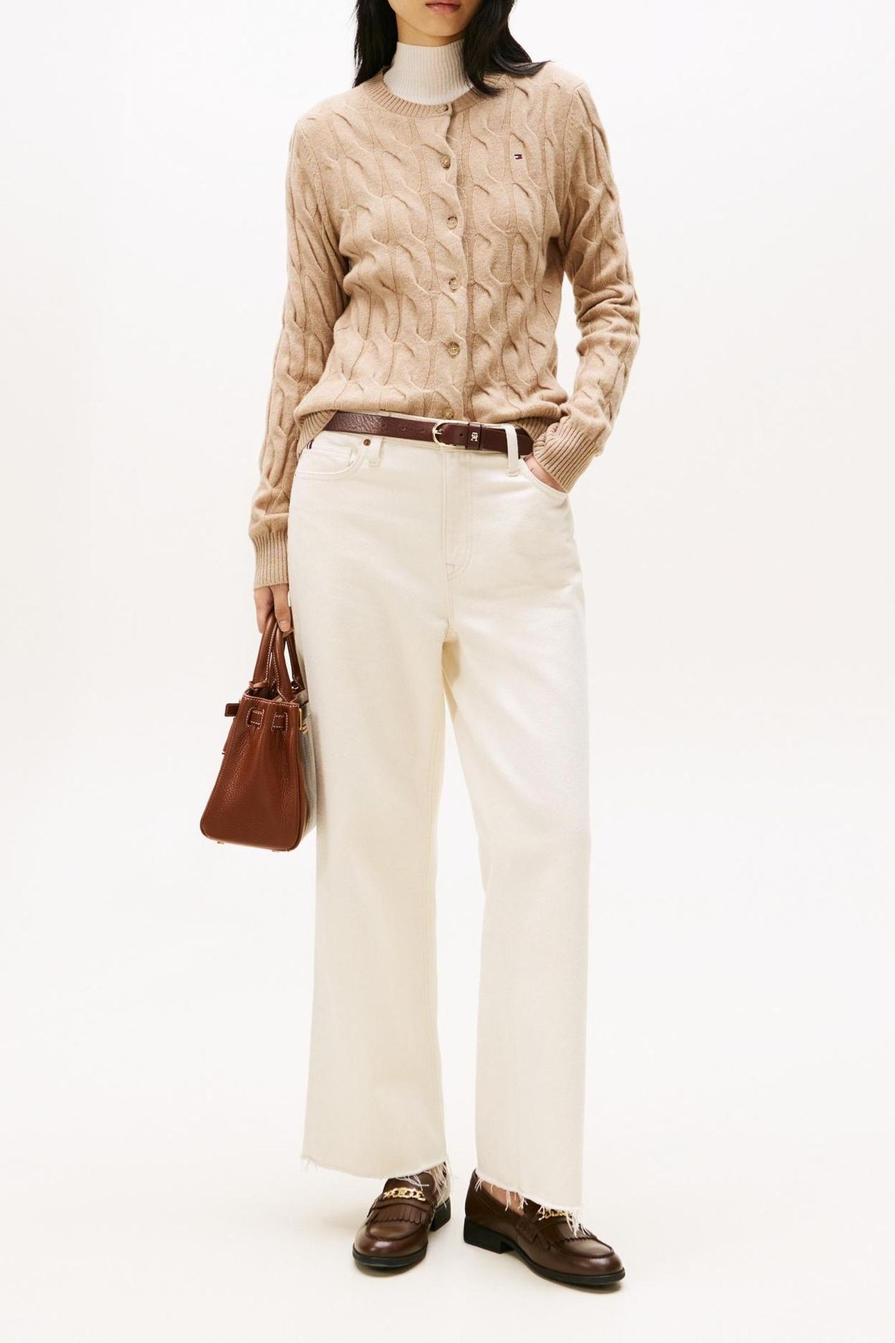 SOFT WOOL CABLE C-NECK SAFARI CANVAS HEATHER 2