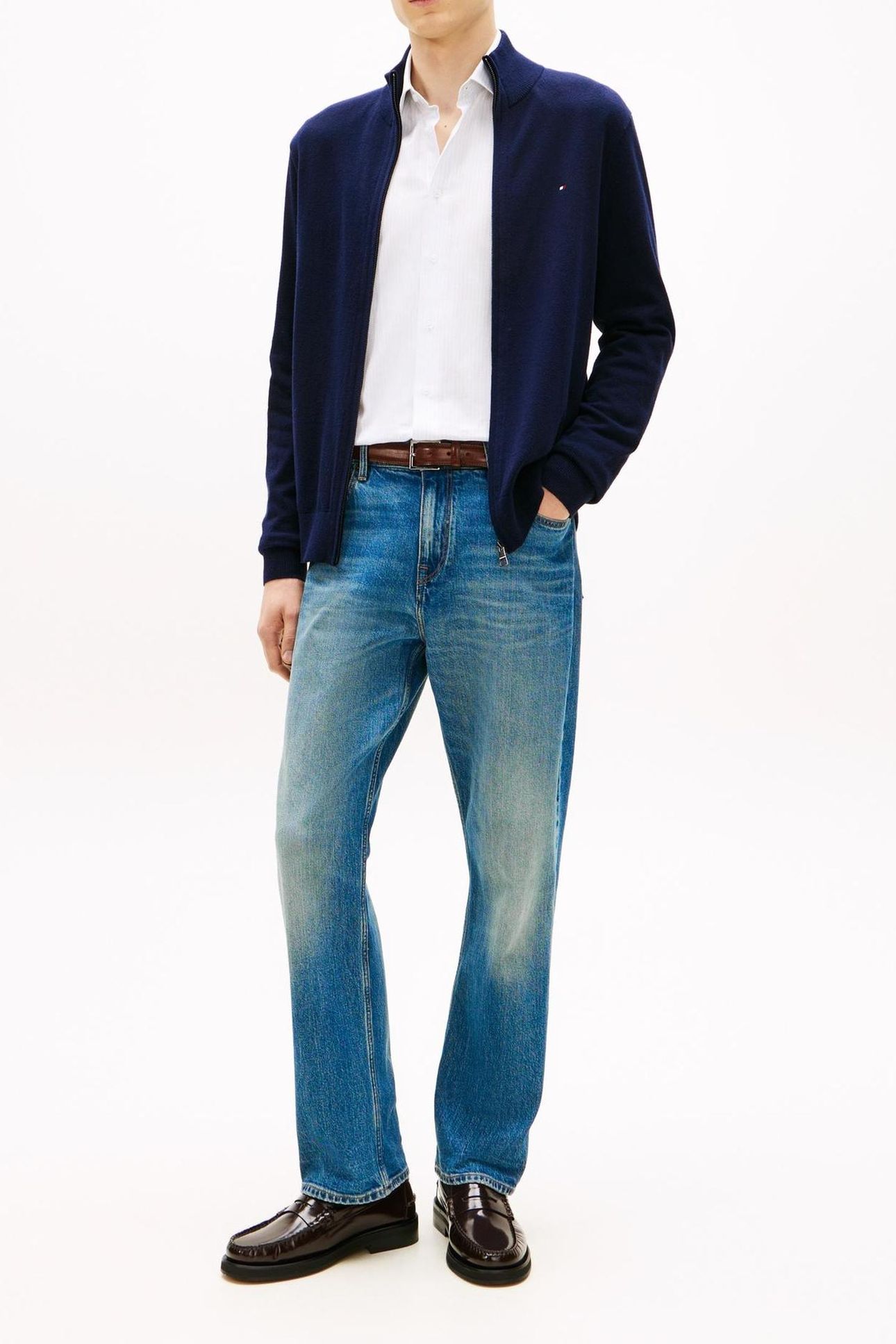 PIMA COTTON CASHMERE SWEATER NAVY BLUE 1