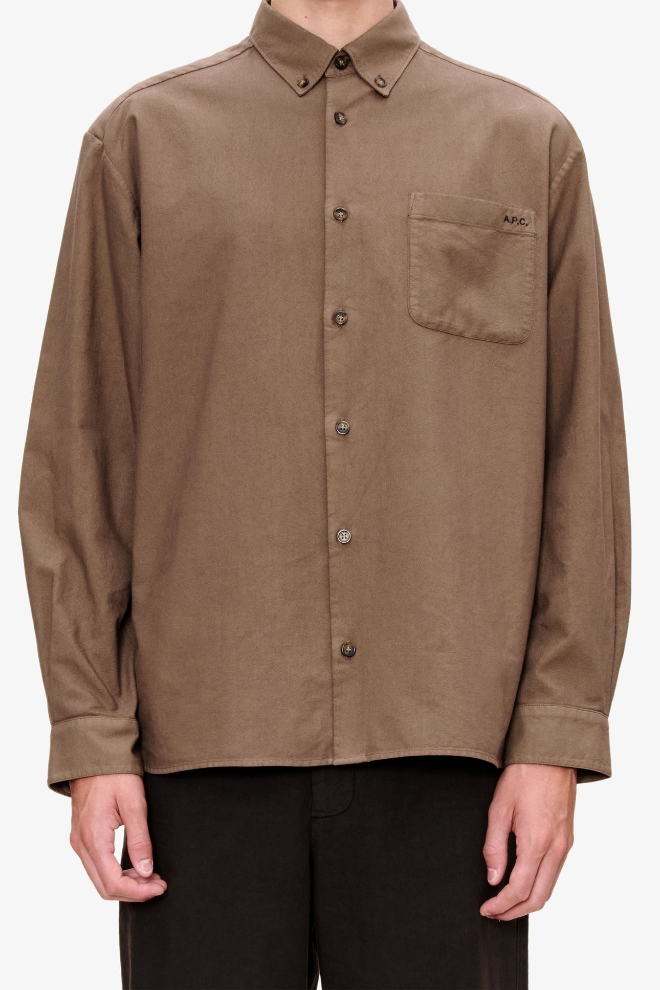 UNISEX SHIRT MATEO LOGO BROWN 1