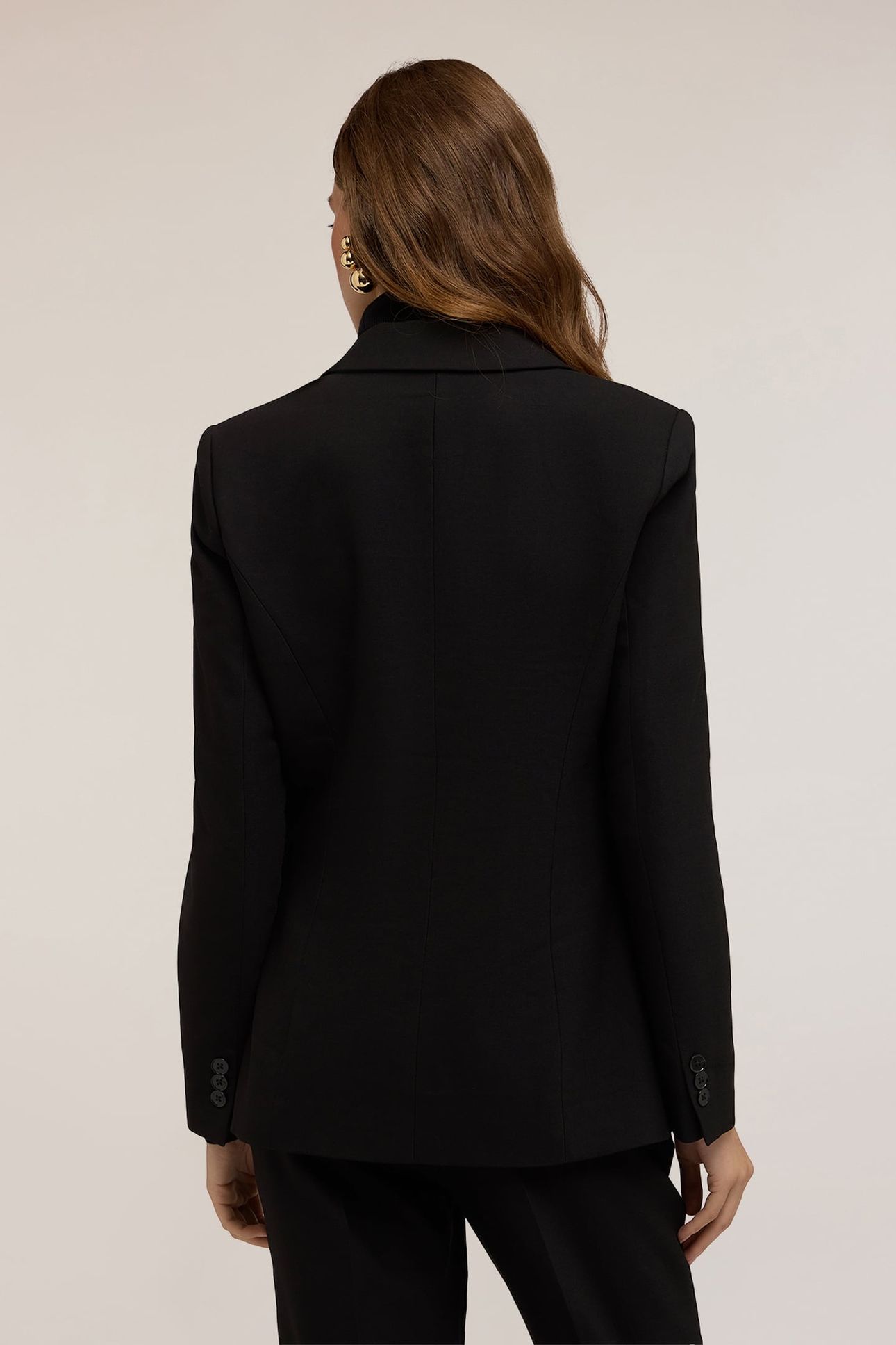 SINGLE-BREASTED VISCOSE BLEND BLAZER BLACK 3