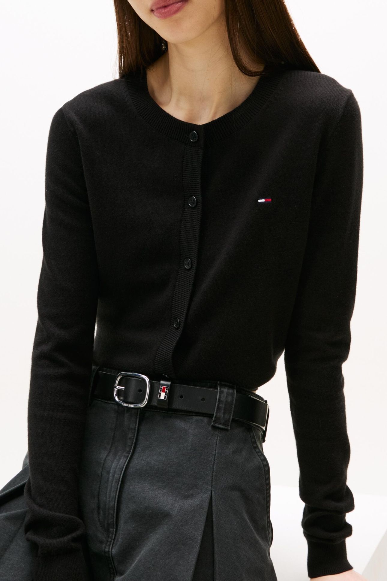 CREW NECK CARDIGAN BLACK 5
