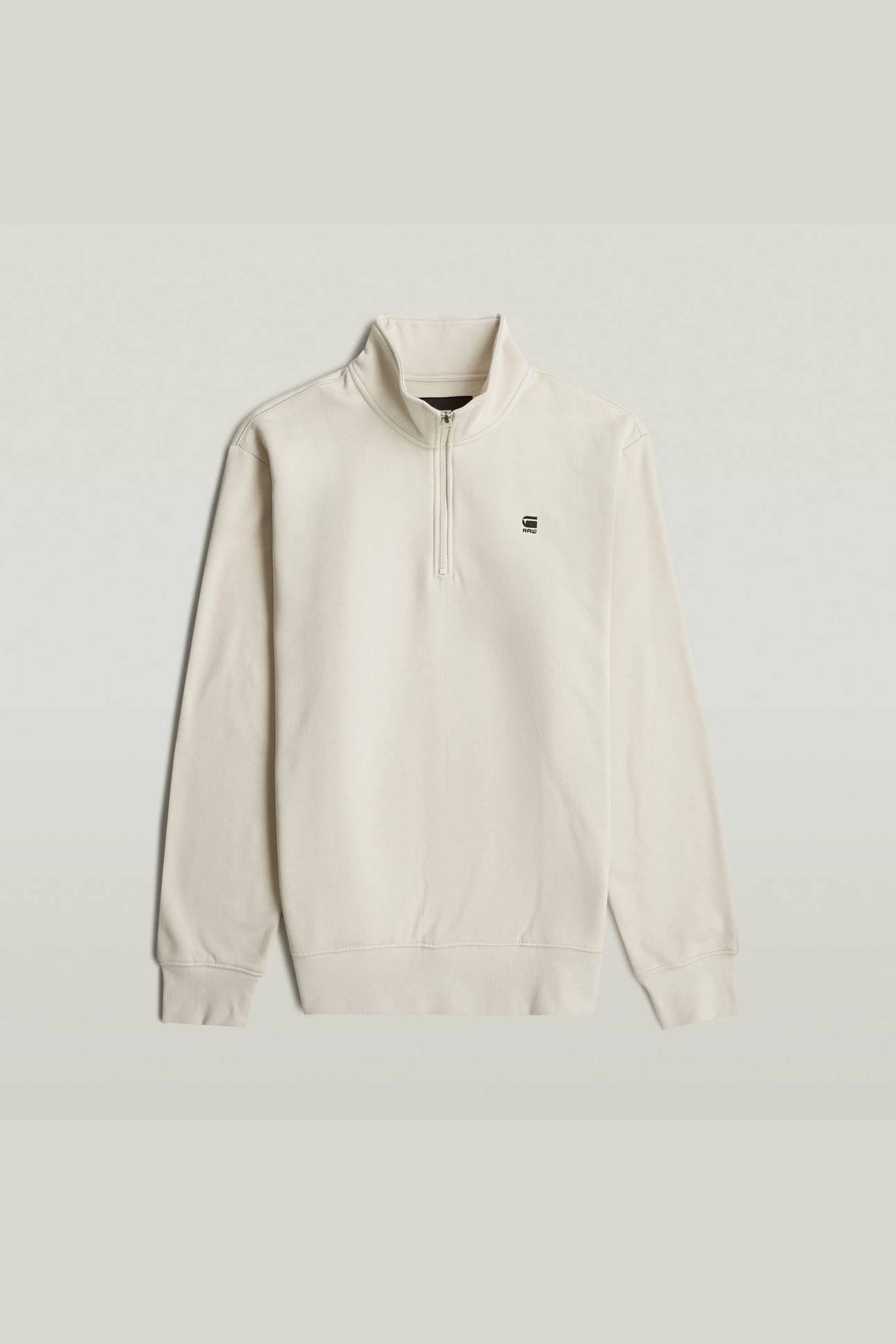 CORE HALF ZIP STAND UP COLLAR SWEAT L/S WHITE 3