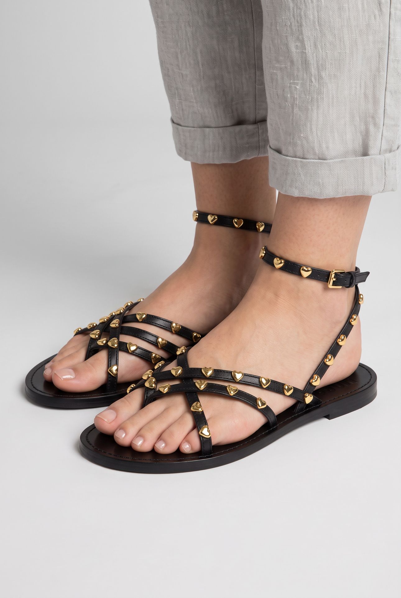 LEATHER SANDALS BLACK 2