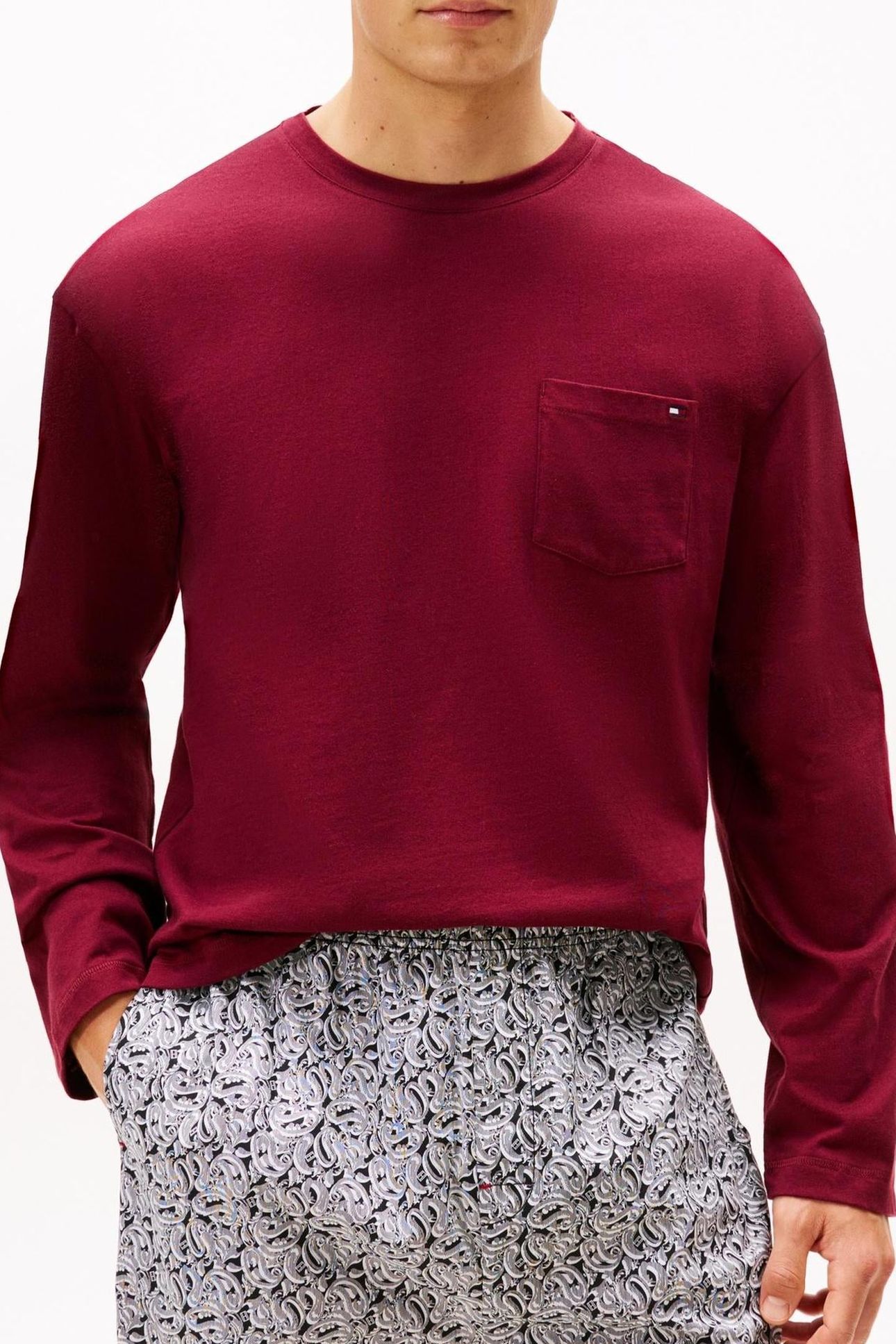 LS POCKET TEE DEEP ROUGE 3
