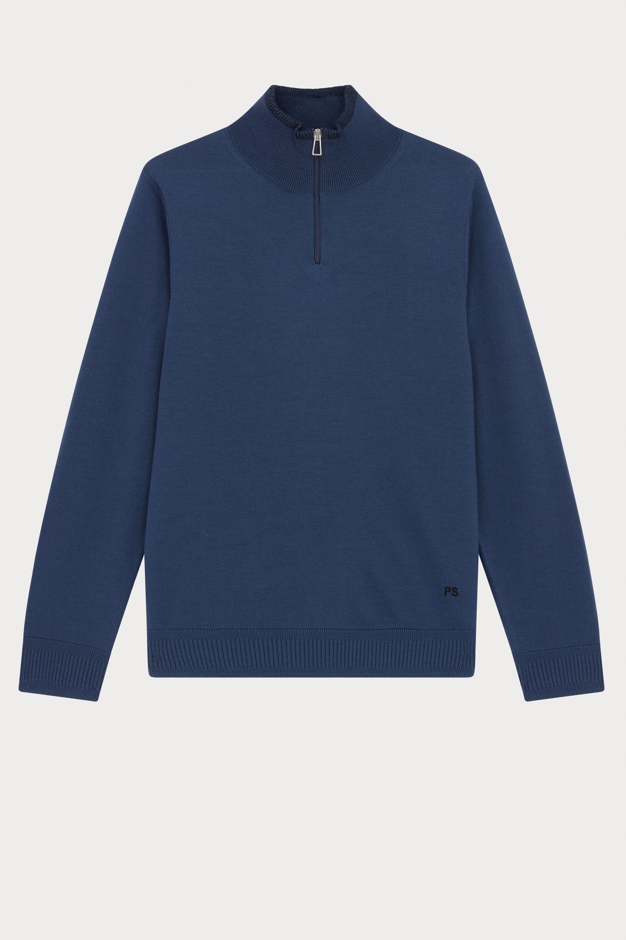 MENS SWEATER ZIP NECK INDIGO 6
