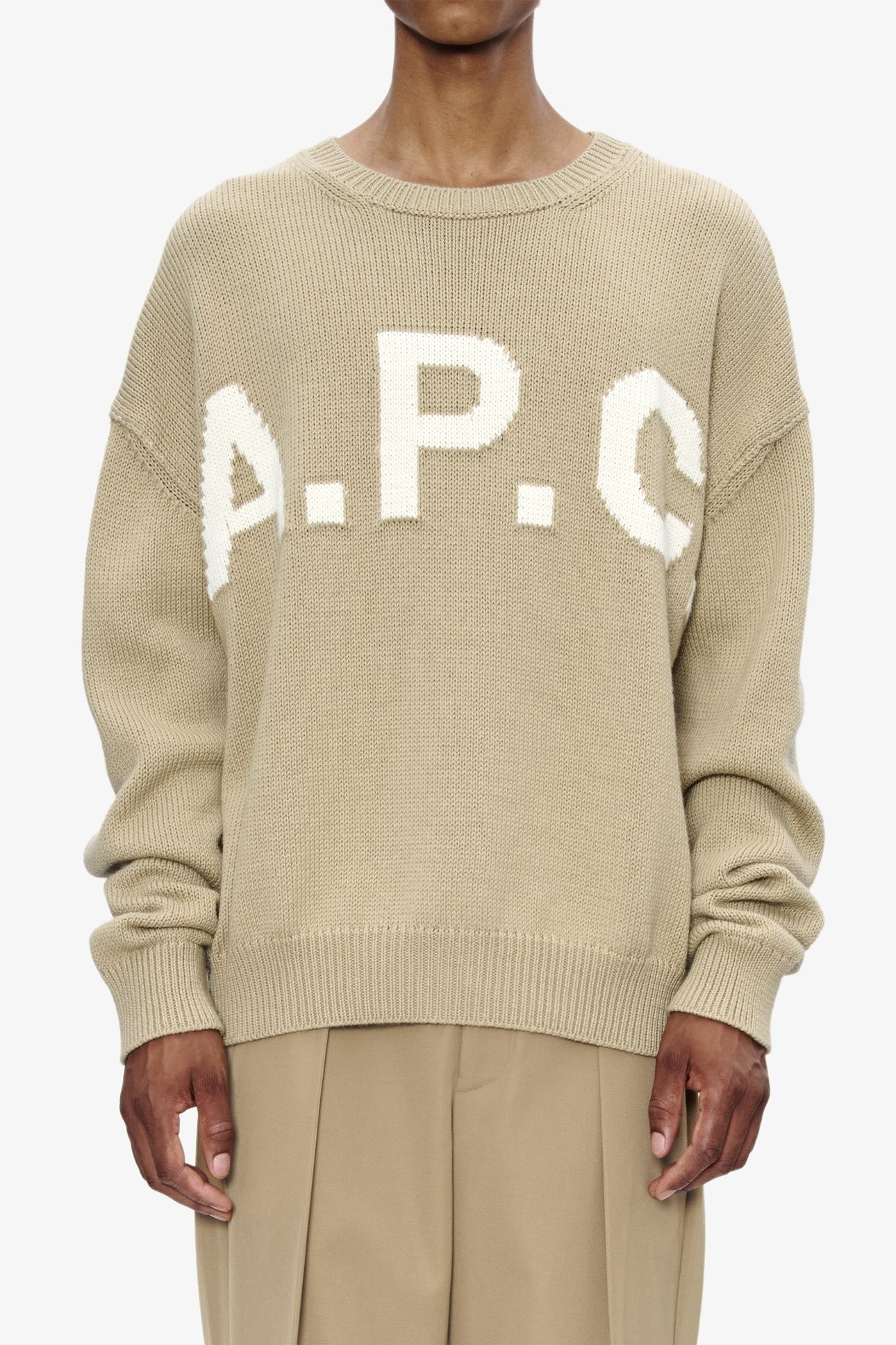 UNISEX SWEATER CREW NECK PUTTY 1