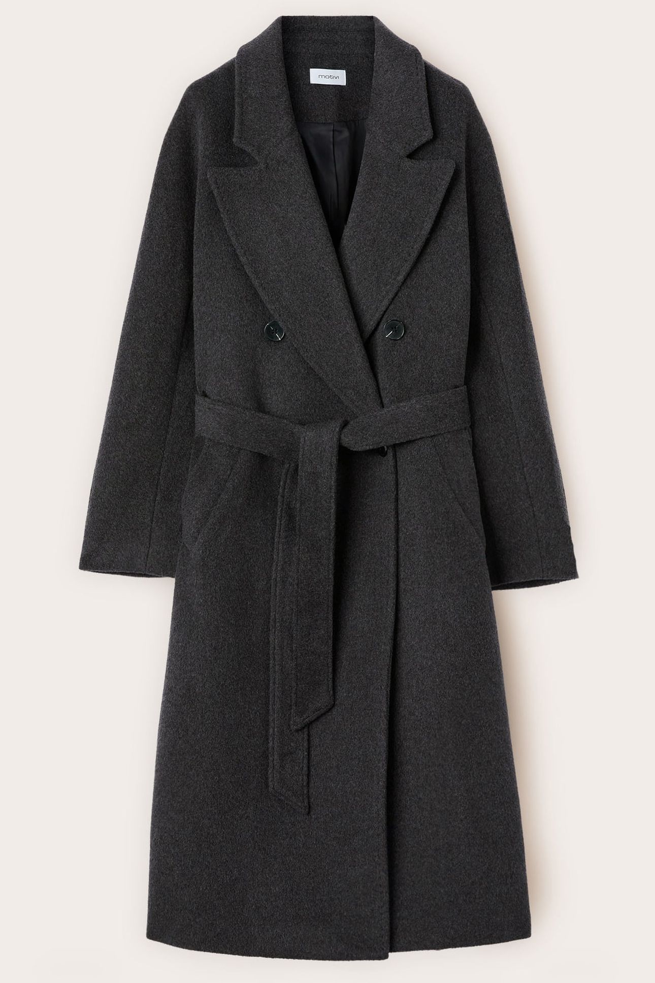 DOUBLE-BREASTED COAT IN WOOL BLEND DRAP GREY 4