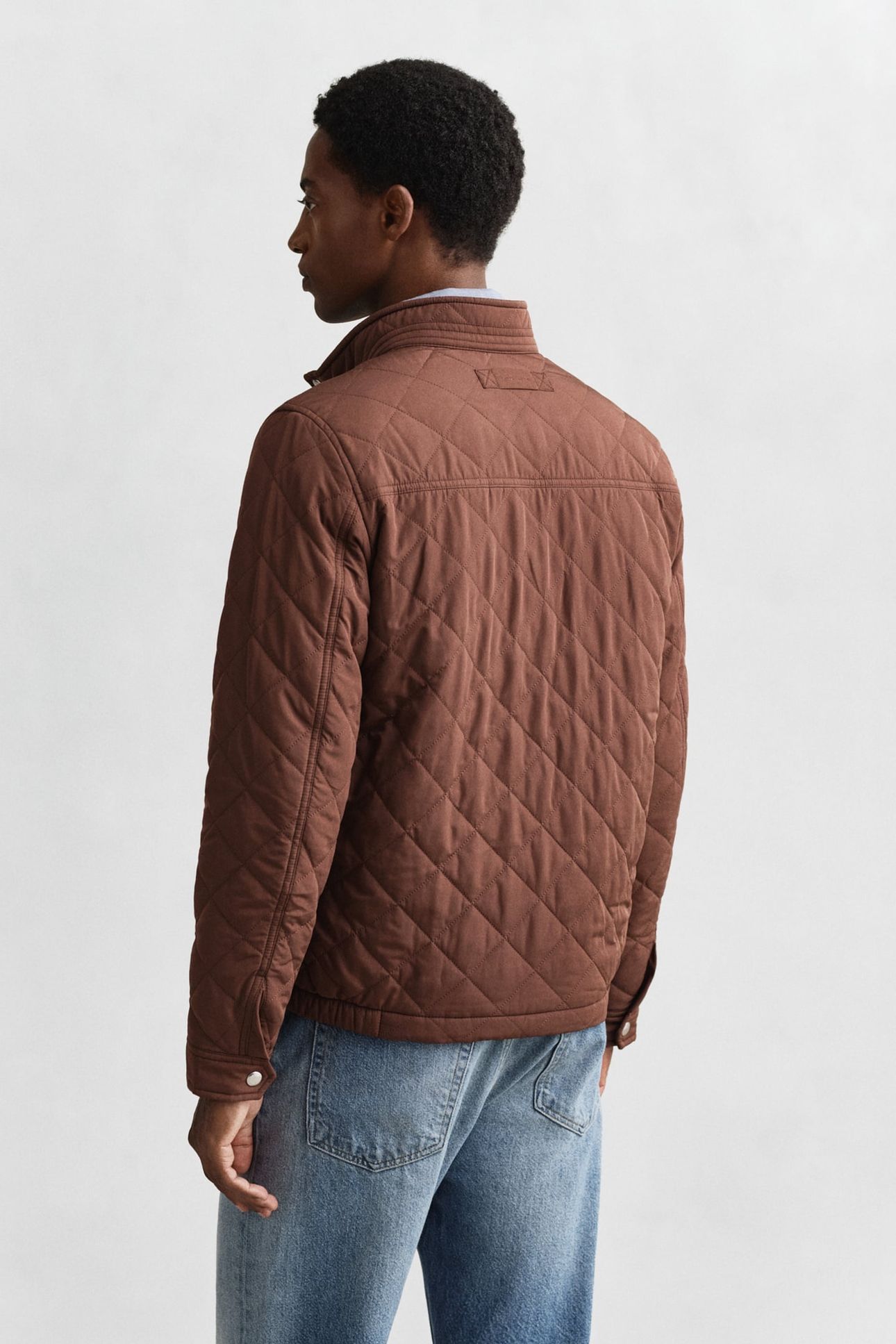 QUILTED WINDCHEATER MAHOGANY BROWN 2