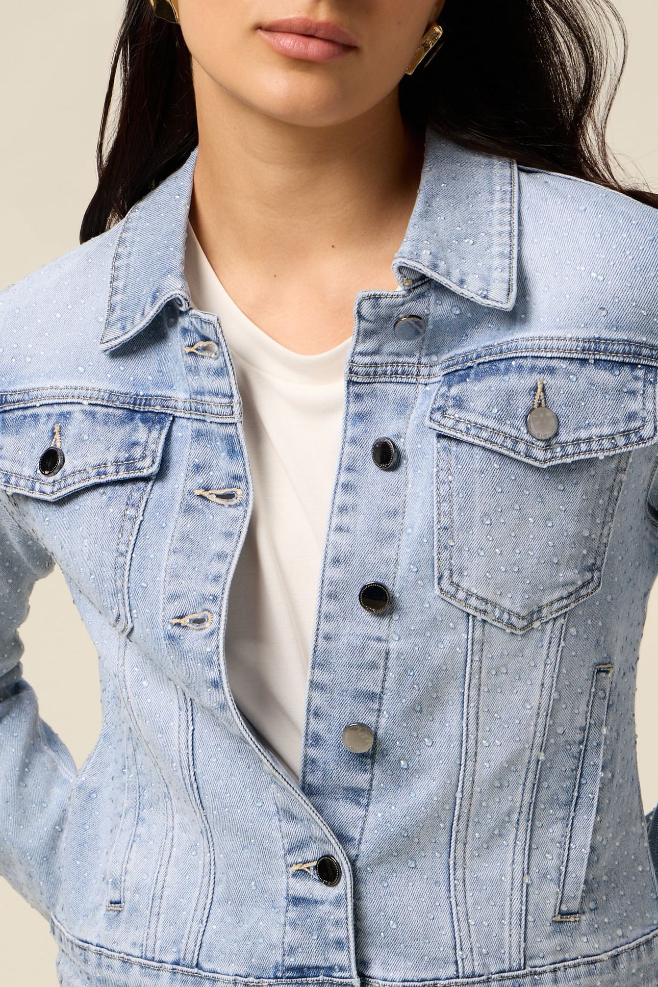 DENIM JACKET WITH MICRO CRYSTALS LIGHT BLUE 5