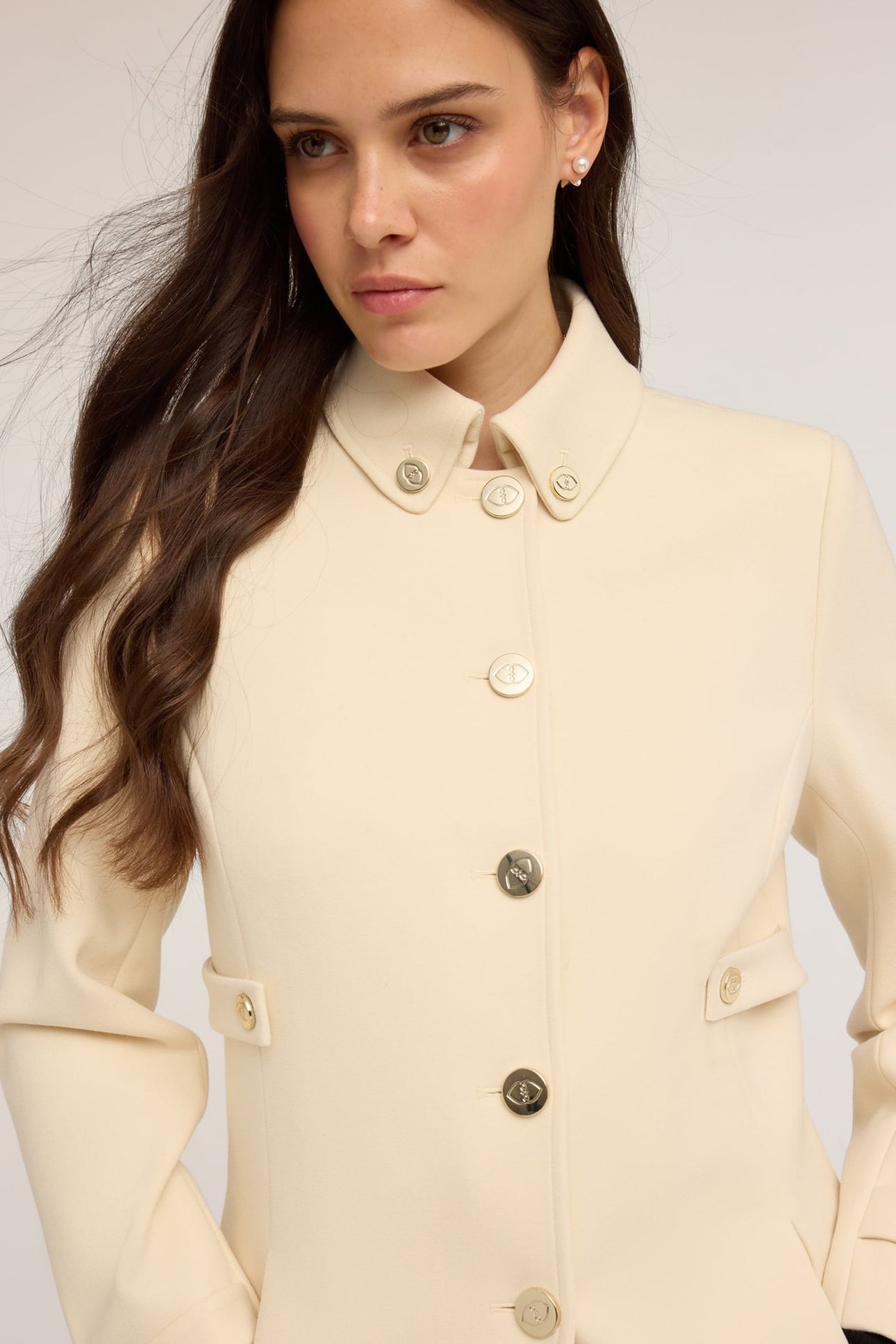SINGLE-BREASTED VISCOSE BLEND COAT BEIGE 5