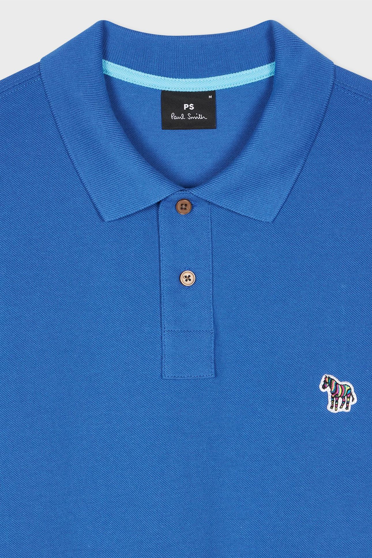 MENS REG FIT SS POLO SHIRT ZEBRA PETROL BLUE 5
