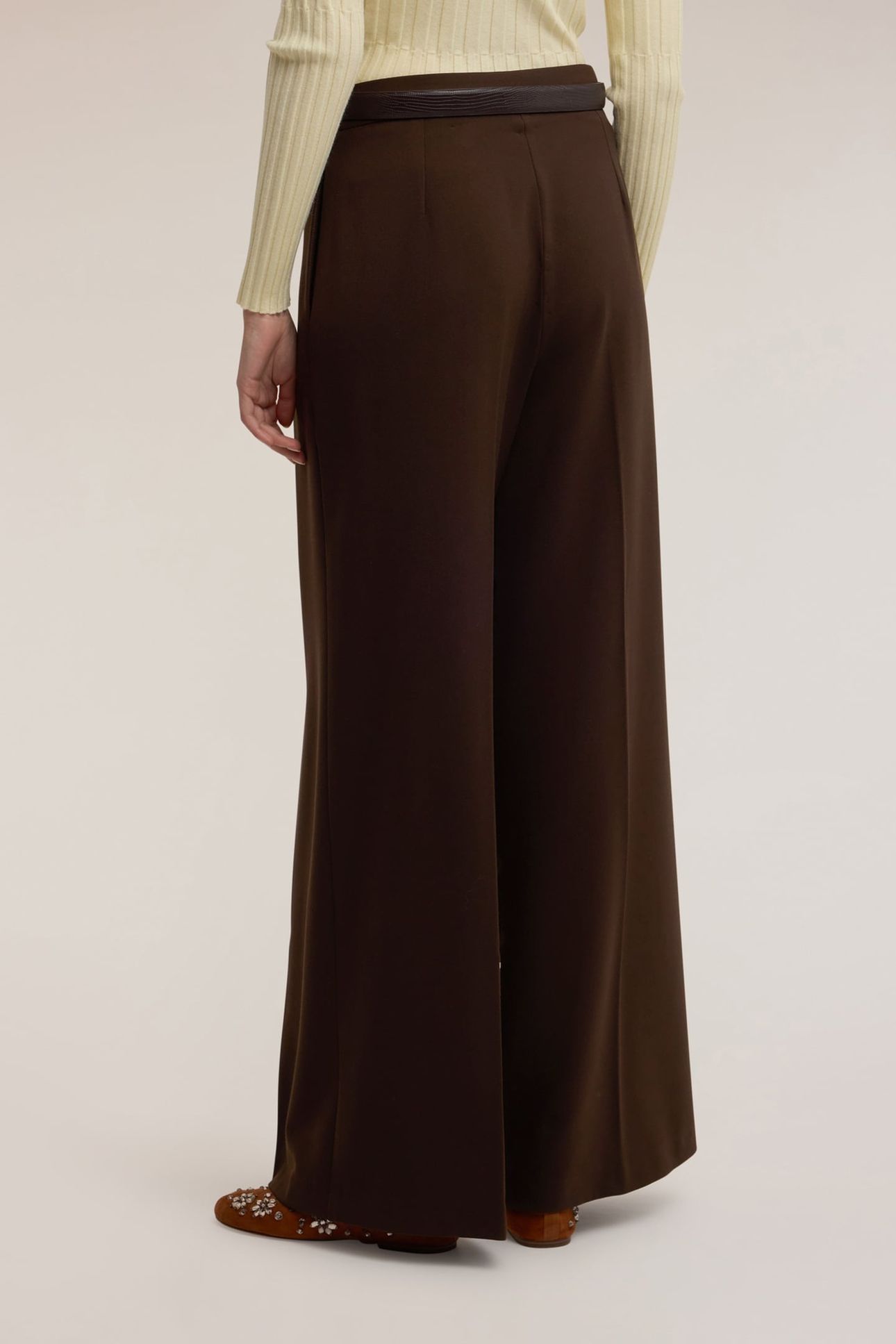 PALAZZO PANTS IN FLANNEL BROWN 3