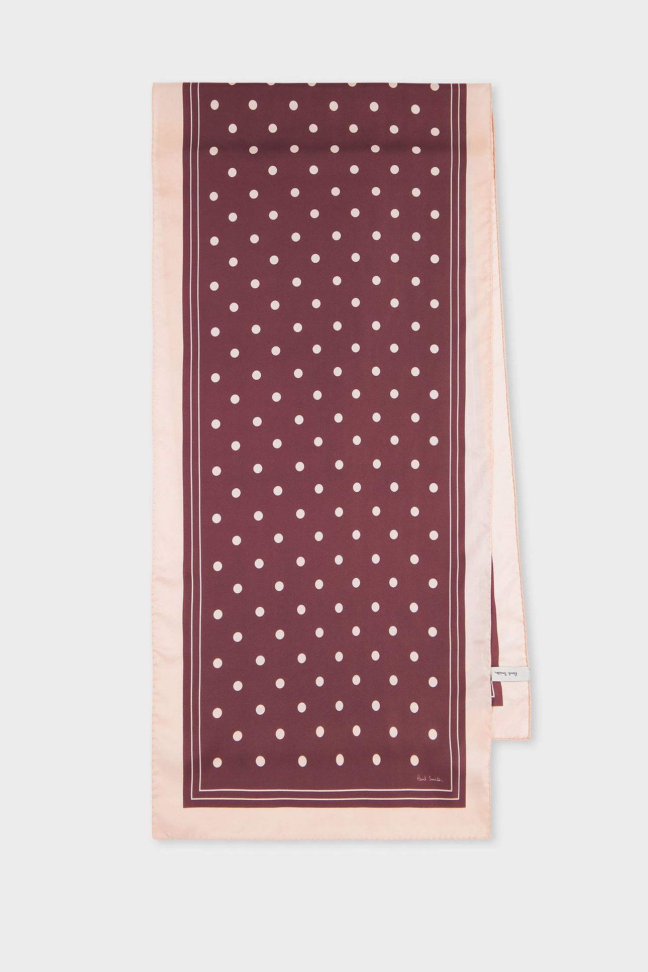 WOMEN SCARF POLKA SILK BUBBLEGUM/RASP 1