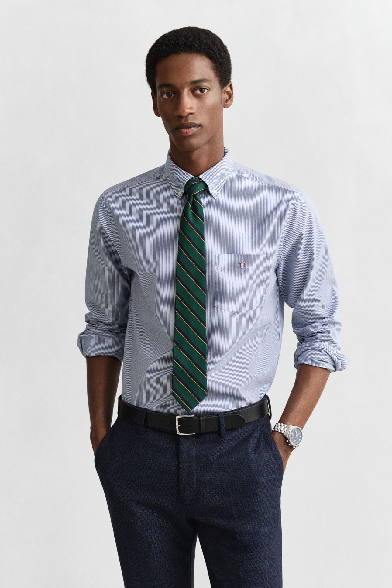 REG CLASSIC POPLIN BANKER SHIRT COLLEGE BLUE 1