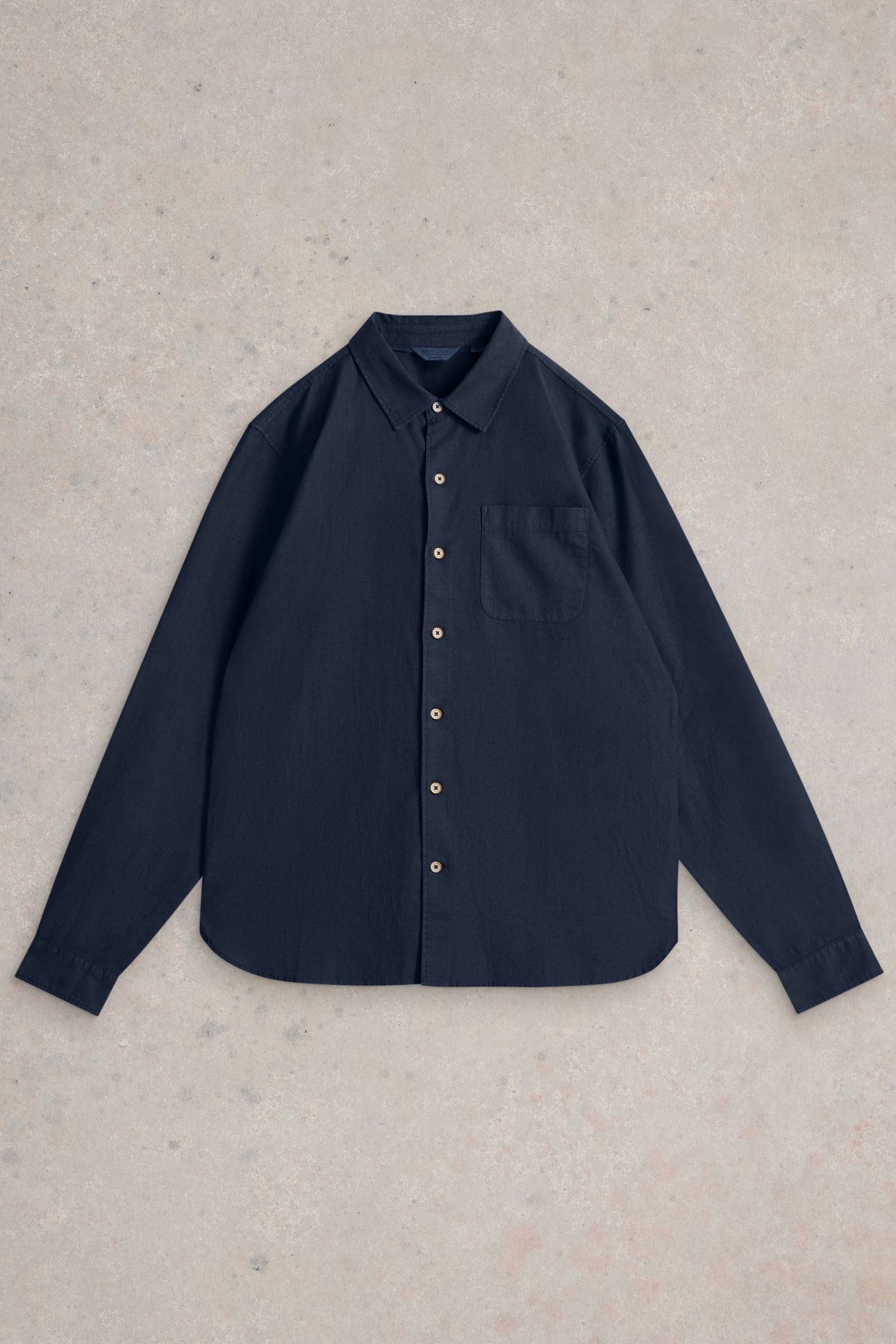 ELY LINEN COTTON LS SHIRT DARK NAVY 4