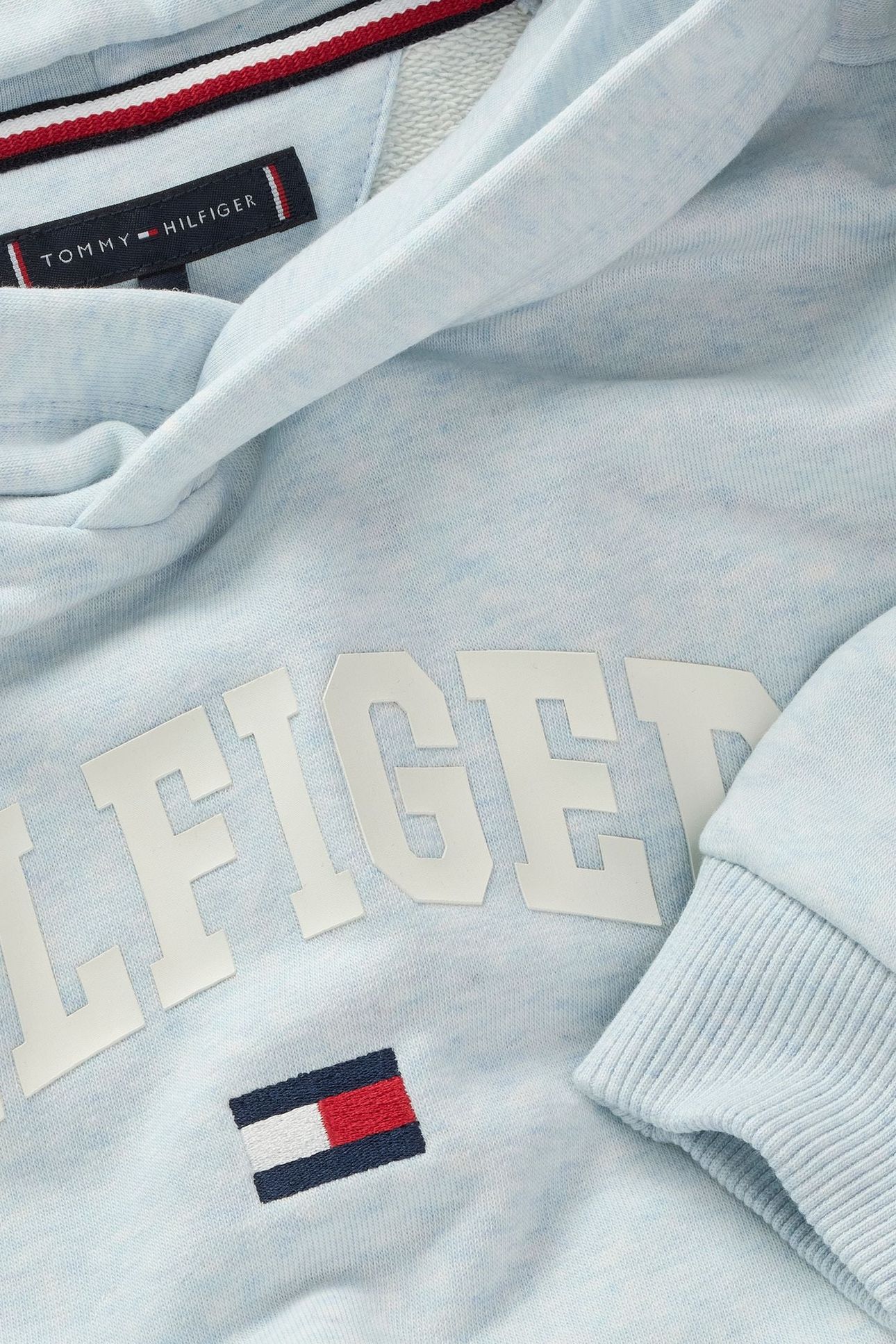 BOYS HILFIGER VARSITY HOODIE BREEZY BLUE HEATHER 5