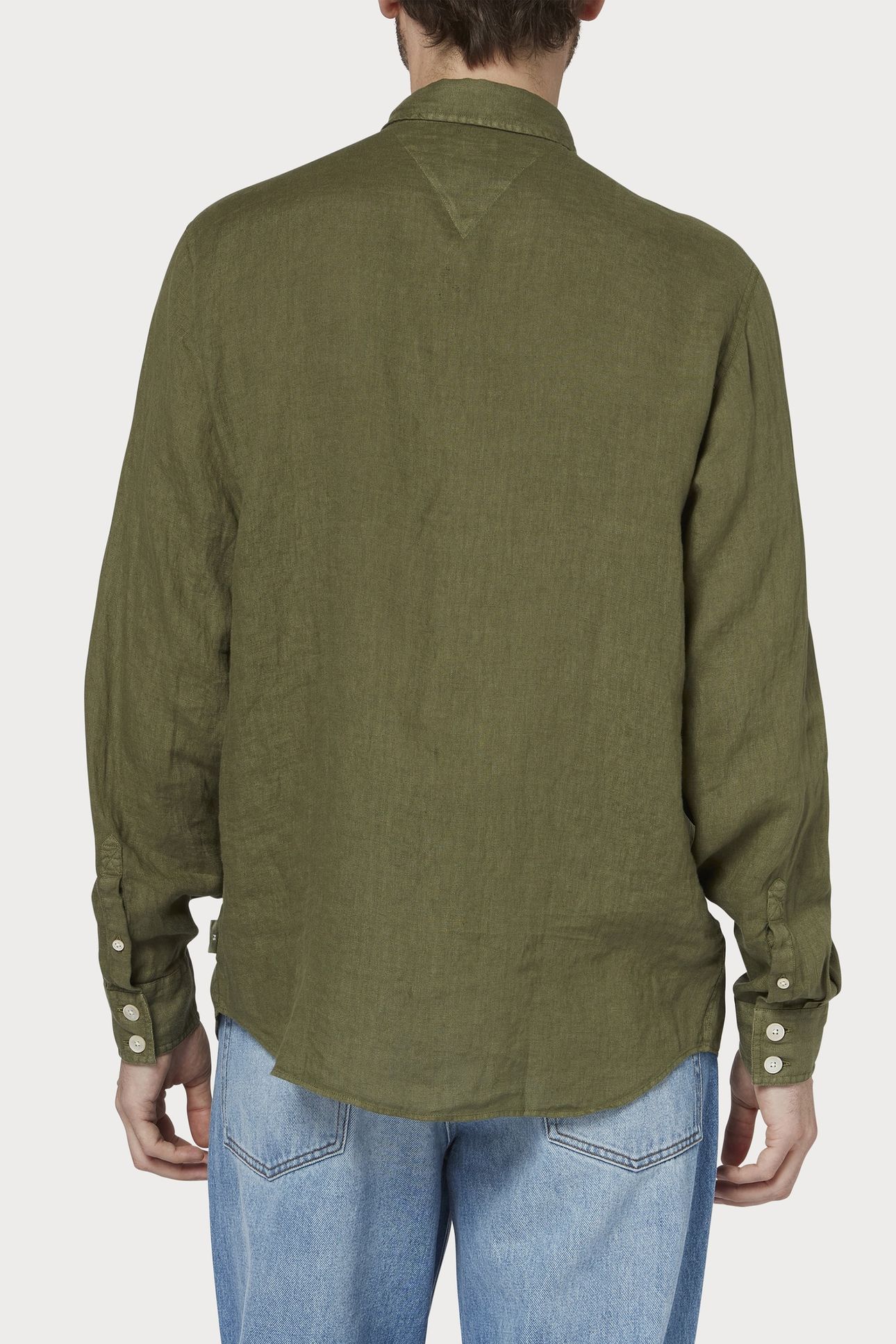 MENS LS CASUAL FIT SHIRT MILITARY GREEN 2
