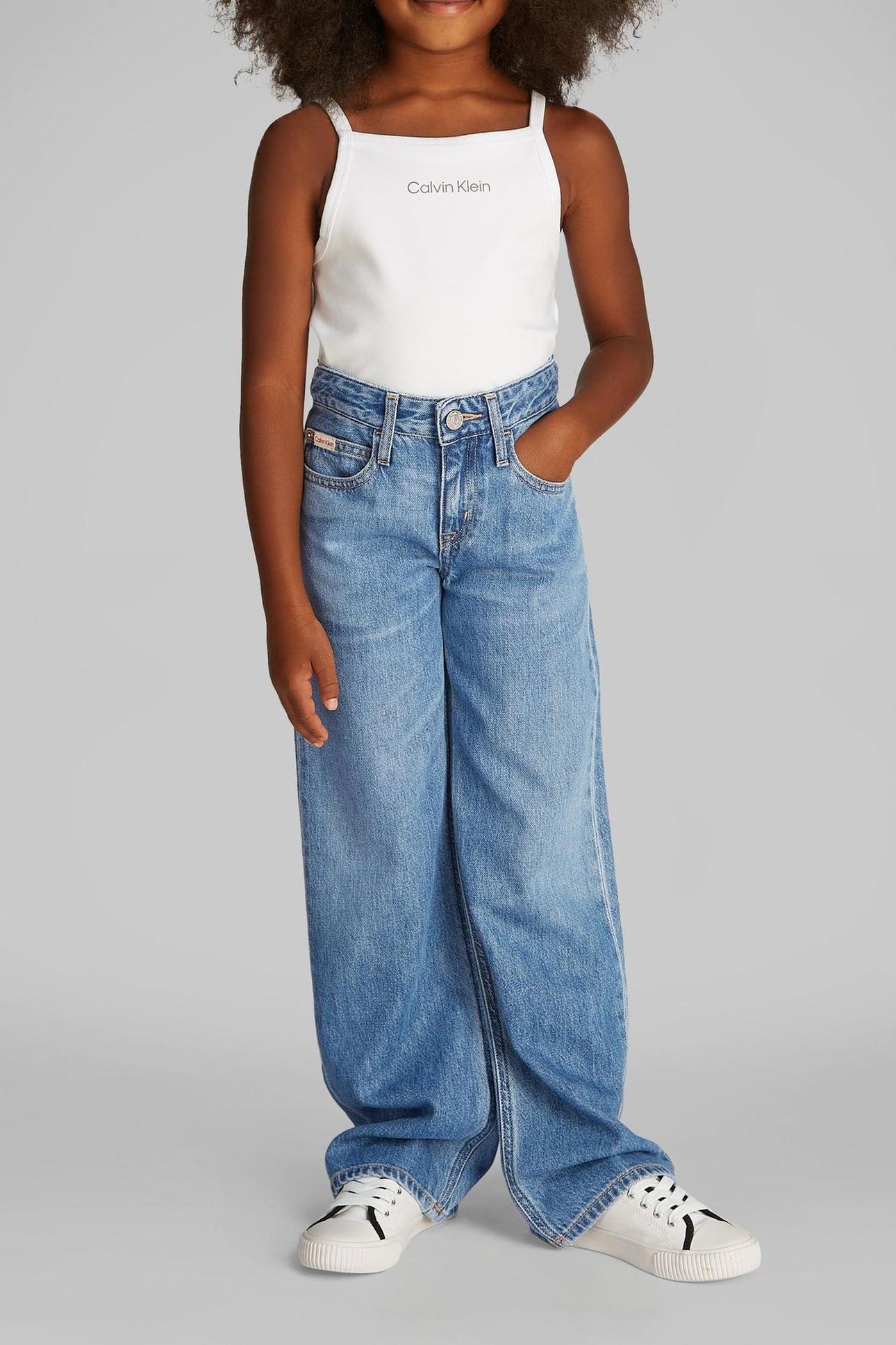 GIRLS WIDE LEG RELAXED LOW WAISTED SOFT BLUE 1