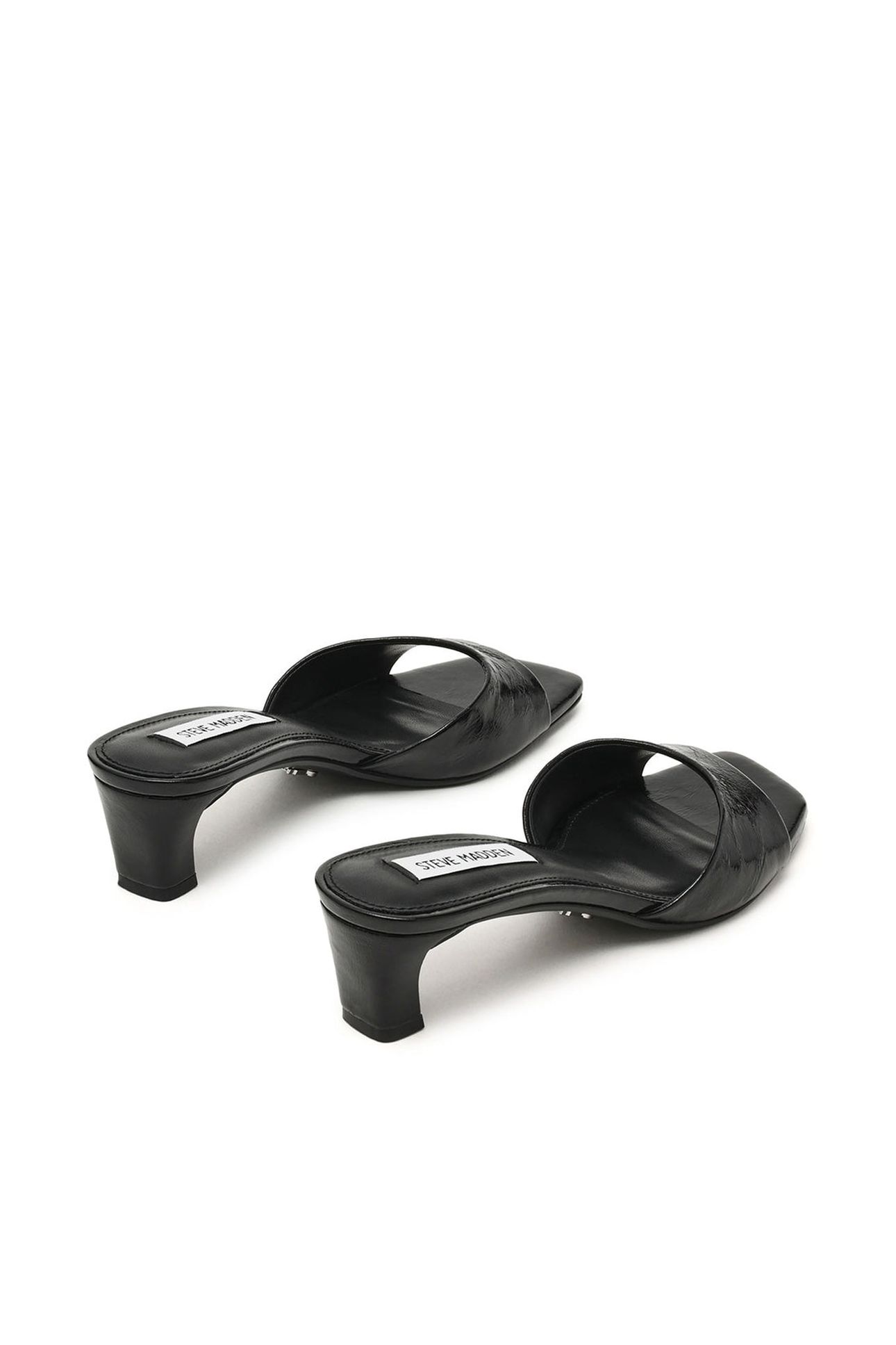 HINTS MULES BLACK CRINKLE LEATHER 2