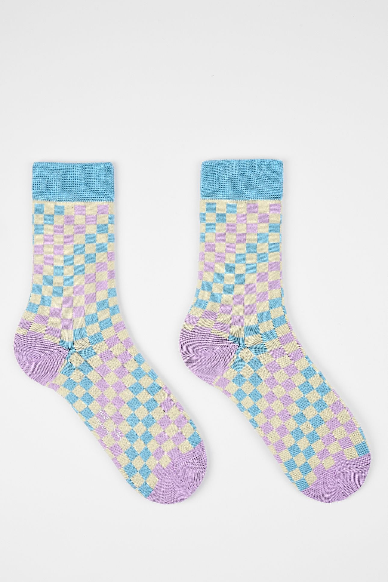 WOMEN SOCK JILL CHECK TURQUOISE 5