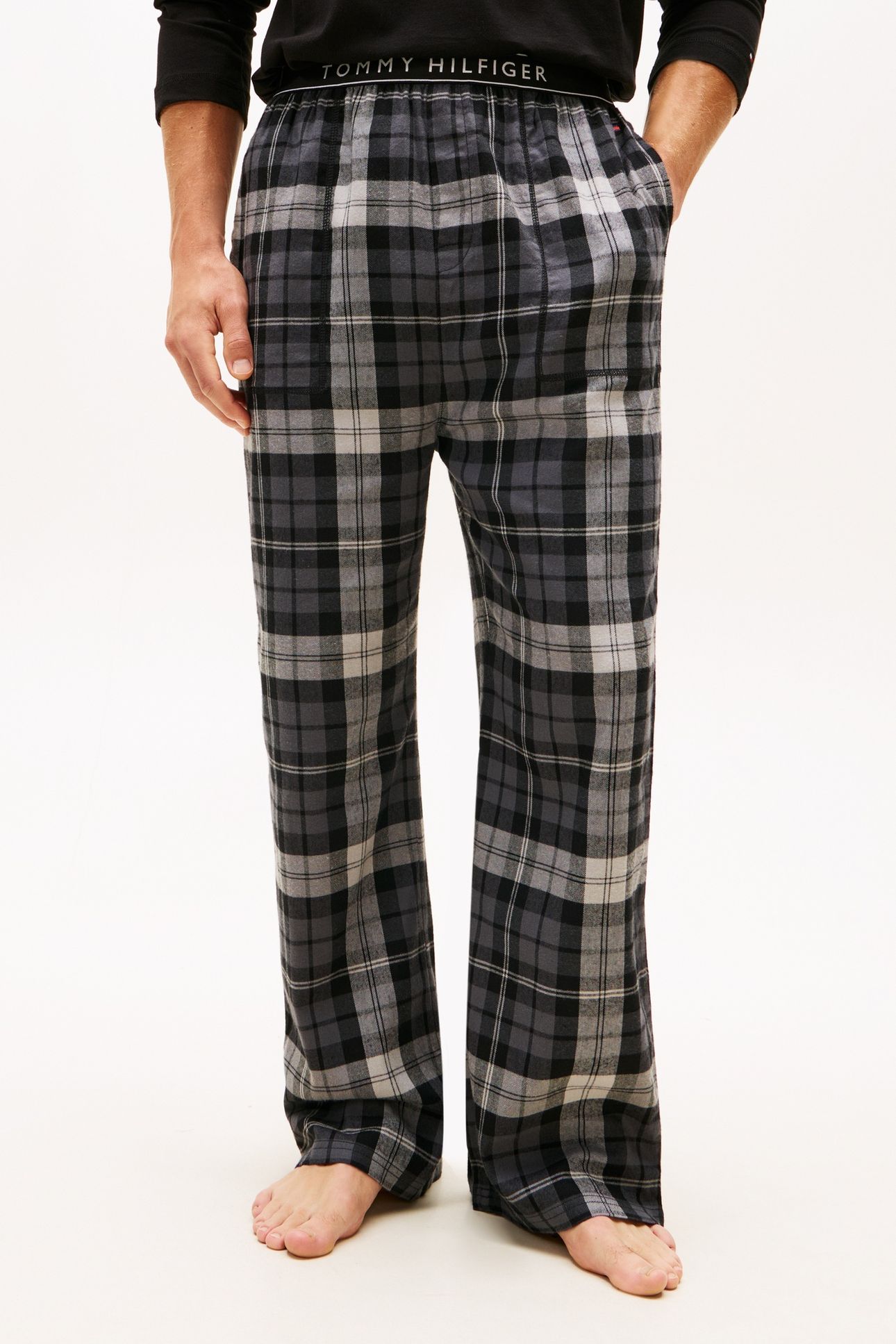 FLANNEL PJ PANT WAISTBAND BLACK TARTAN 3