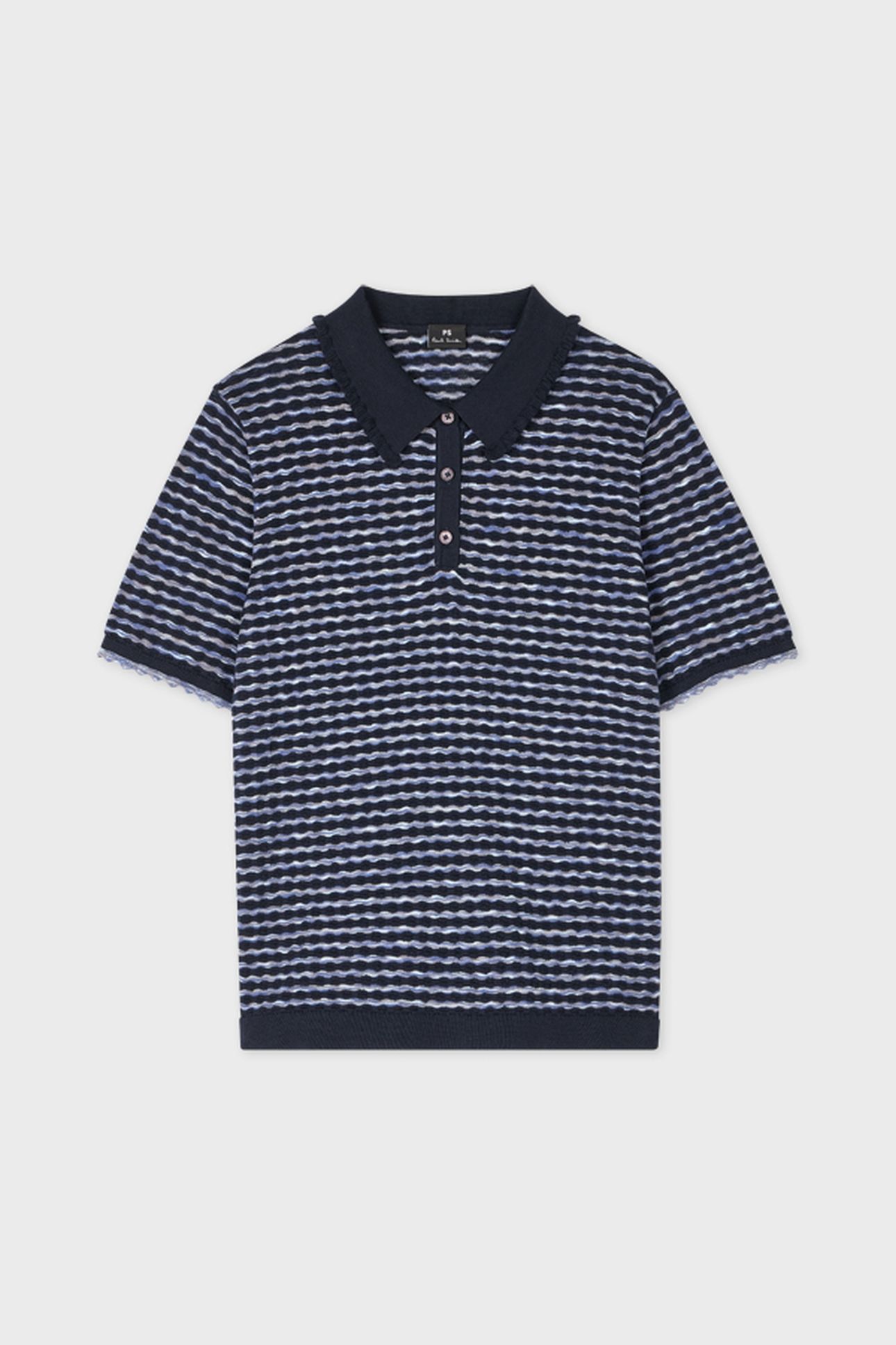 WOMENS KNITTED SS POLO SHIRT VERY DARK NAVY 5