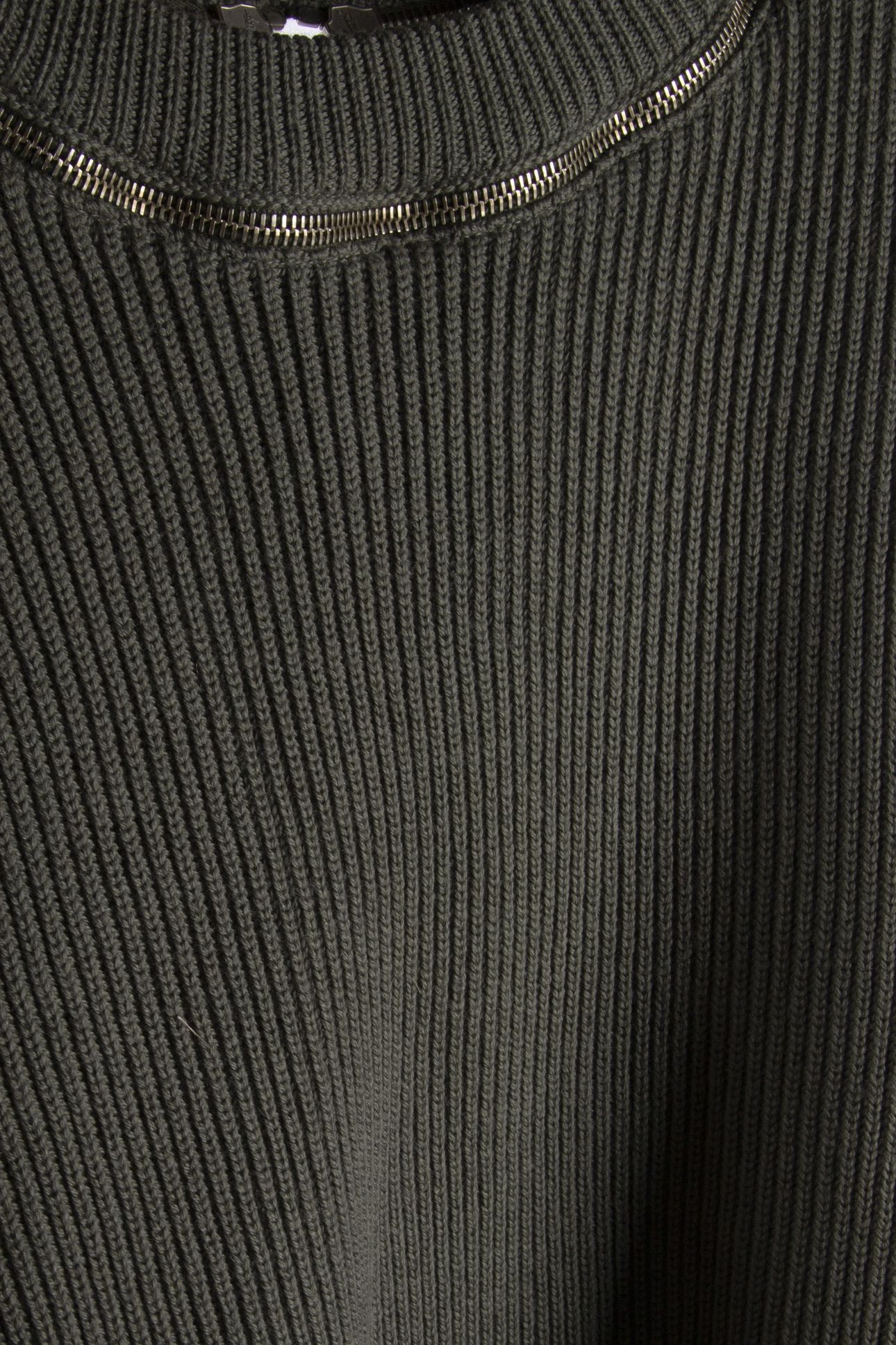 RIBBED WOOL PULLOVER WITH ZIP GREEN 4